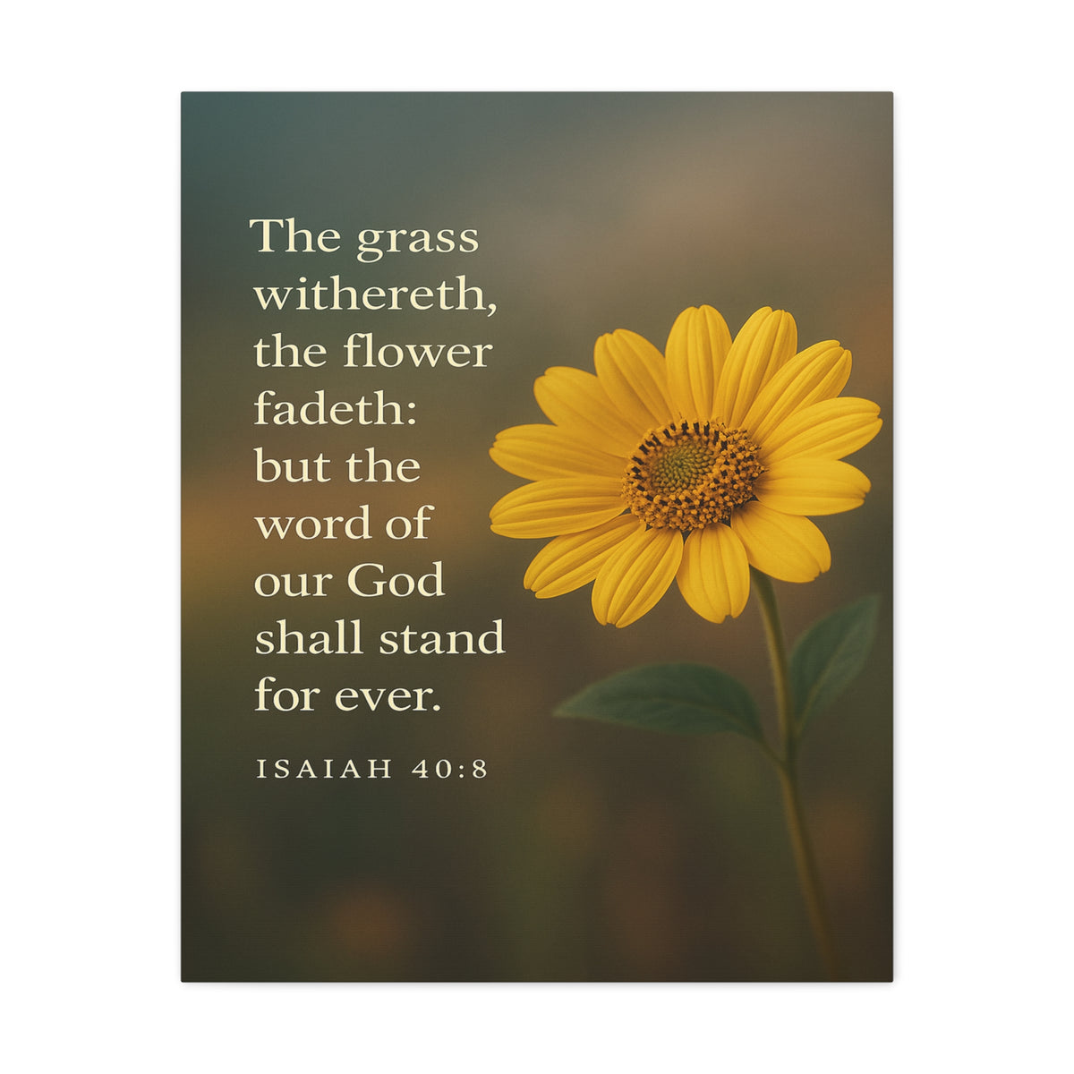 Bible Verse Canvas Isaiah 40:8 Christian Home Décor Wall Art Scripture Ready to Hang Faith Print-Express Your Love Gifts