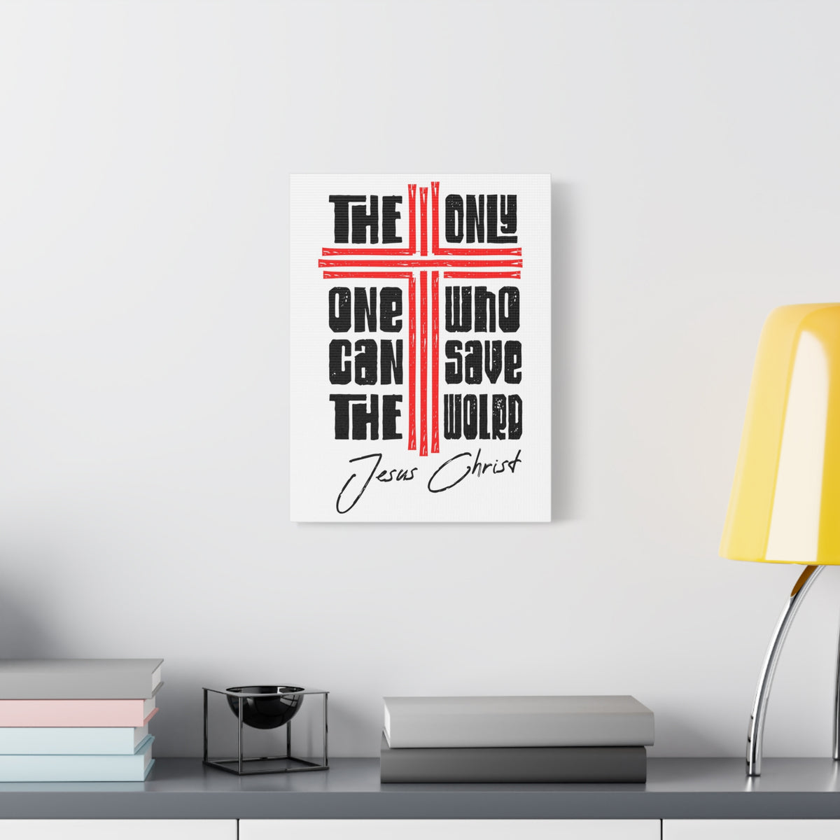 Scripture Walls Only Jesus Can Save Bible Verse Canvas Christian Wall Art Ready to Hang Unframed-Express Your Love Gifts