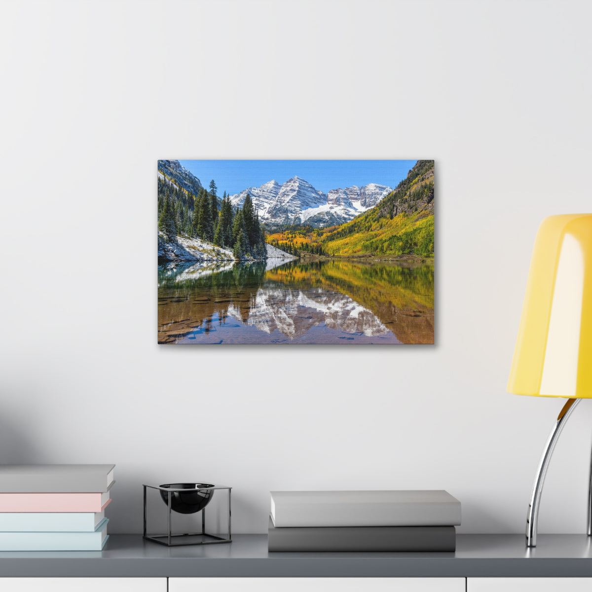 Forest Lake Mountains Nature Wilderness Photography Canvas Wall Art for Home Decor Ready-to-Hang-Express Your Love Gifts