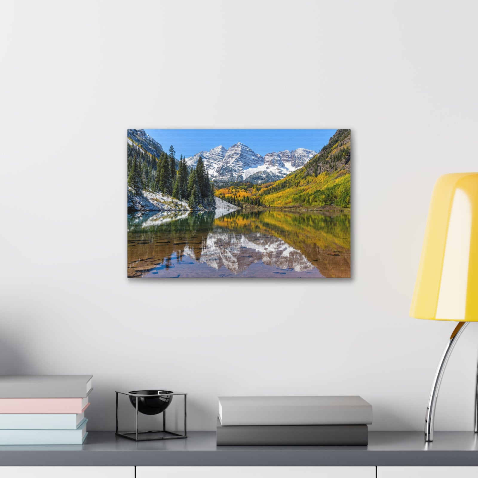 Forest Lake Mountains Nature Wilderness Photography Canvas Wall Art for Home Decor Ready-to-Hang-Express Your Love Gifts