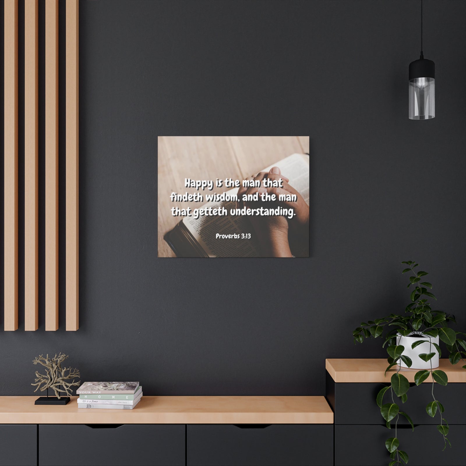 Scripture Walls Findeth Wisdom Proverbs 3:13 Bible Verse Canvas Christian Wall Art Ready to Hang-Express Your Love Gifts