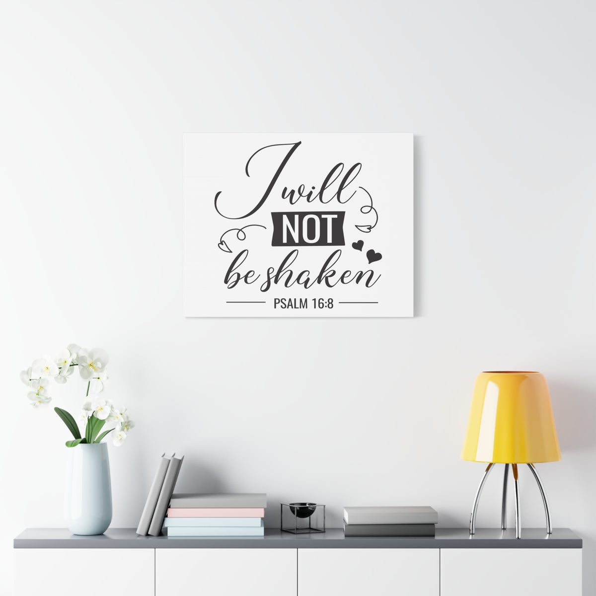 Scripture Canvas I Will Not Psalm 16:8 Christian Wall Art Bible Verse Print Ready to Hang-Express Your Love Gifts