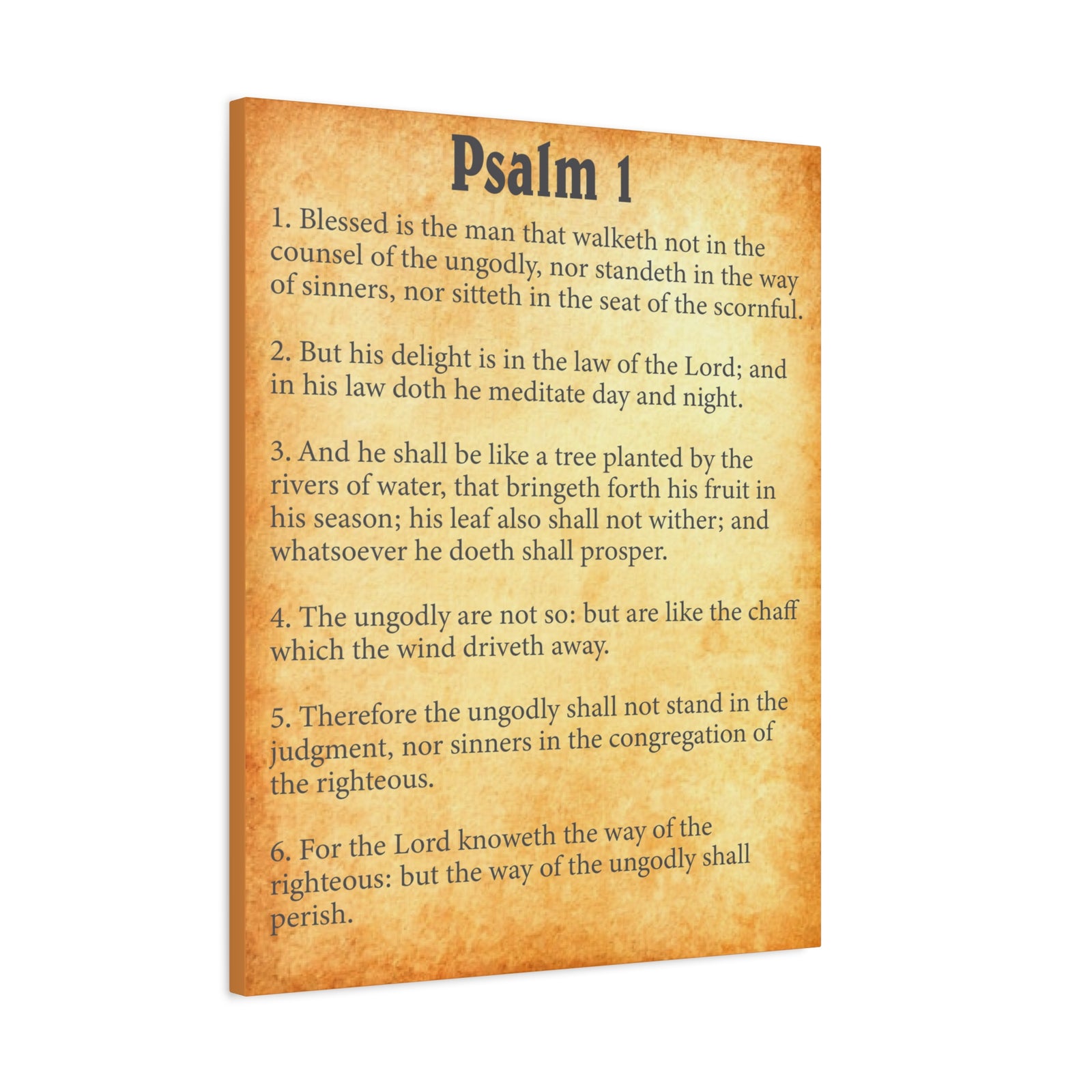Scripture Walls Psalm 1 Gold Bible Verse Canvas Christian Wall Art Ready to Hang-Express Your Love Gifts