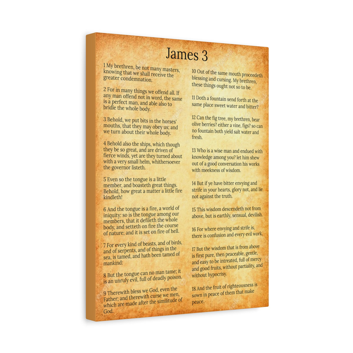 Scripture Walls James 3 Chapter Gold Control The Tongue Christian Wall Art Print Ready to Hang Unframed-Express Your Love Gifts