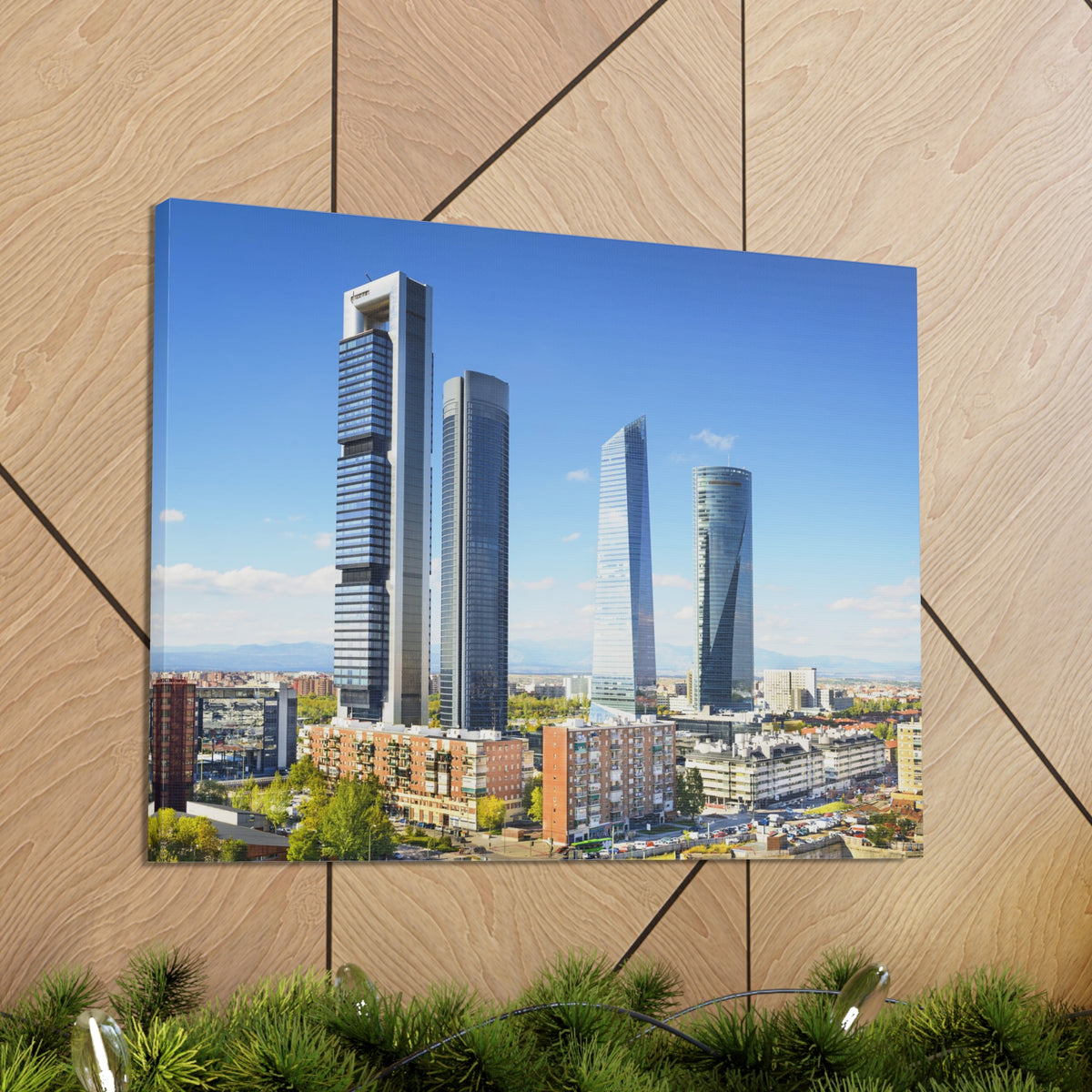Madrid Daytime Skyline Canvas Artwork High-Quality Breathtaking Stunning Cityscape for Home Decor Ready to Hang-Express Your Love Gifts