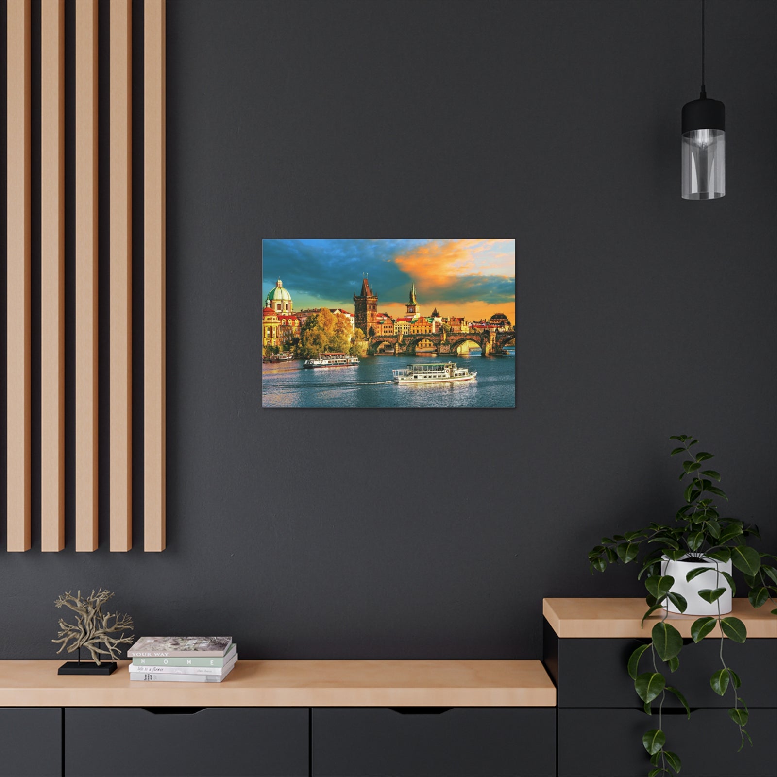 Prague Daytime Skyline Canvas Artwork High-Quality Breathtaking Stunning Cityscape for Home Decor Ready to Hang-Express Your Love Gifts