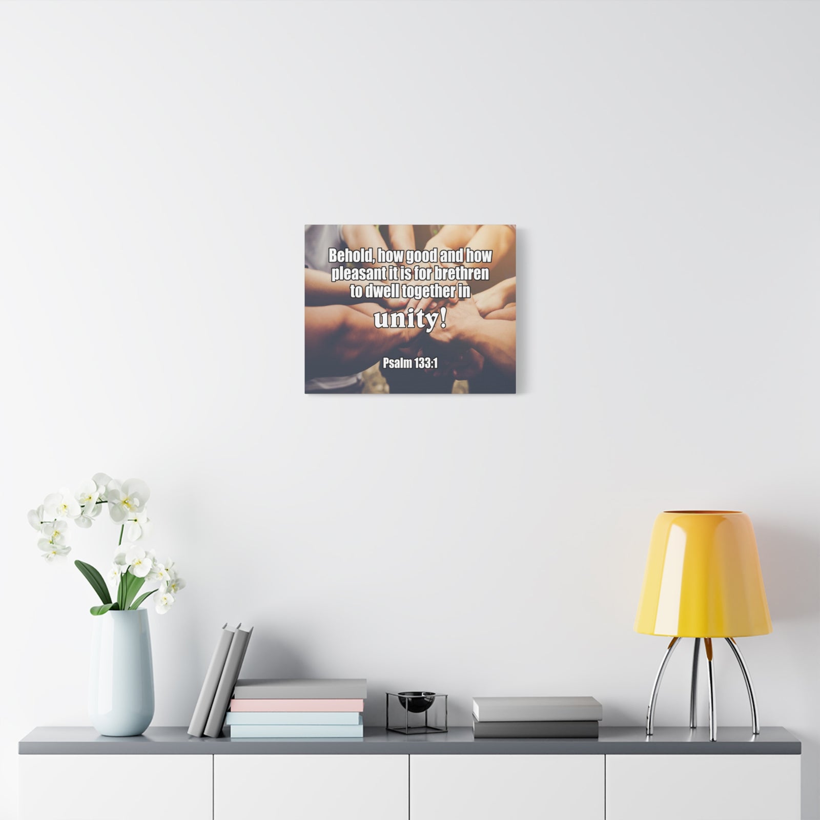 Scripture Canvas Unity Psalm 133:1 Christian Wall Art Bible Verse Print Ready to Hang-Express Your Love Gifts