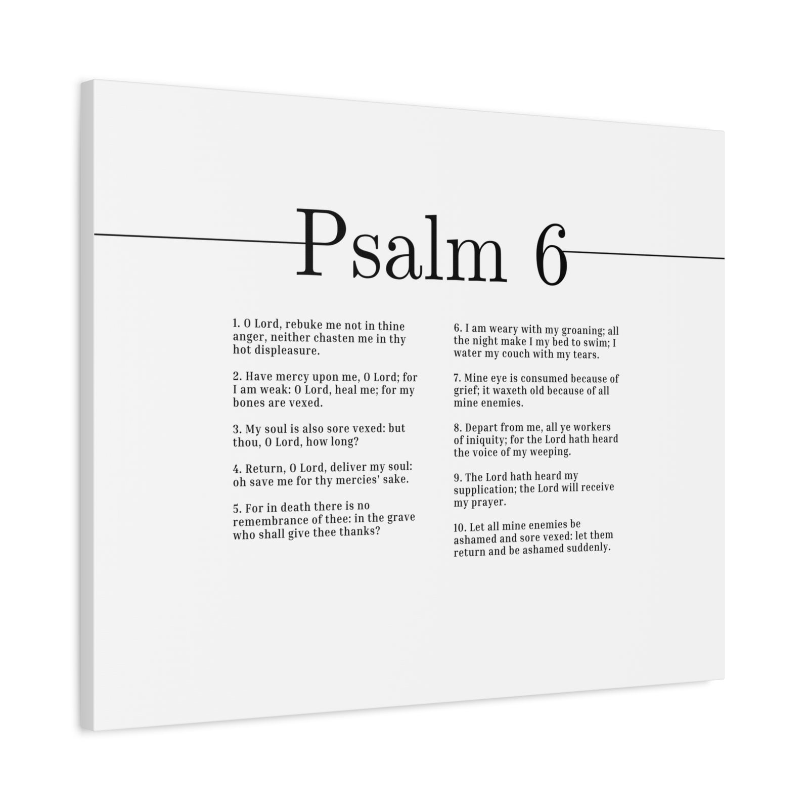 Scripture Canvas Receive My Prayer Psalm 6 Christian Wall Art Bible Verse Print Ready to Hang-Express Your Love Gifts
