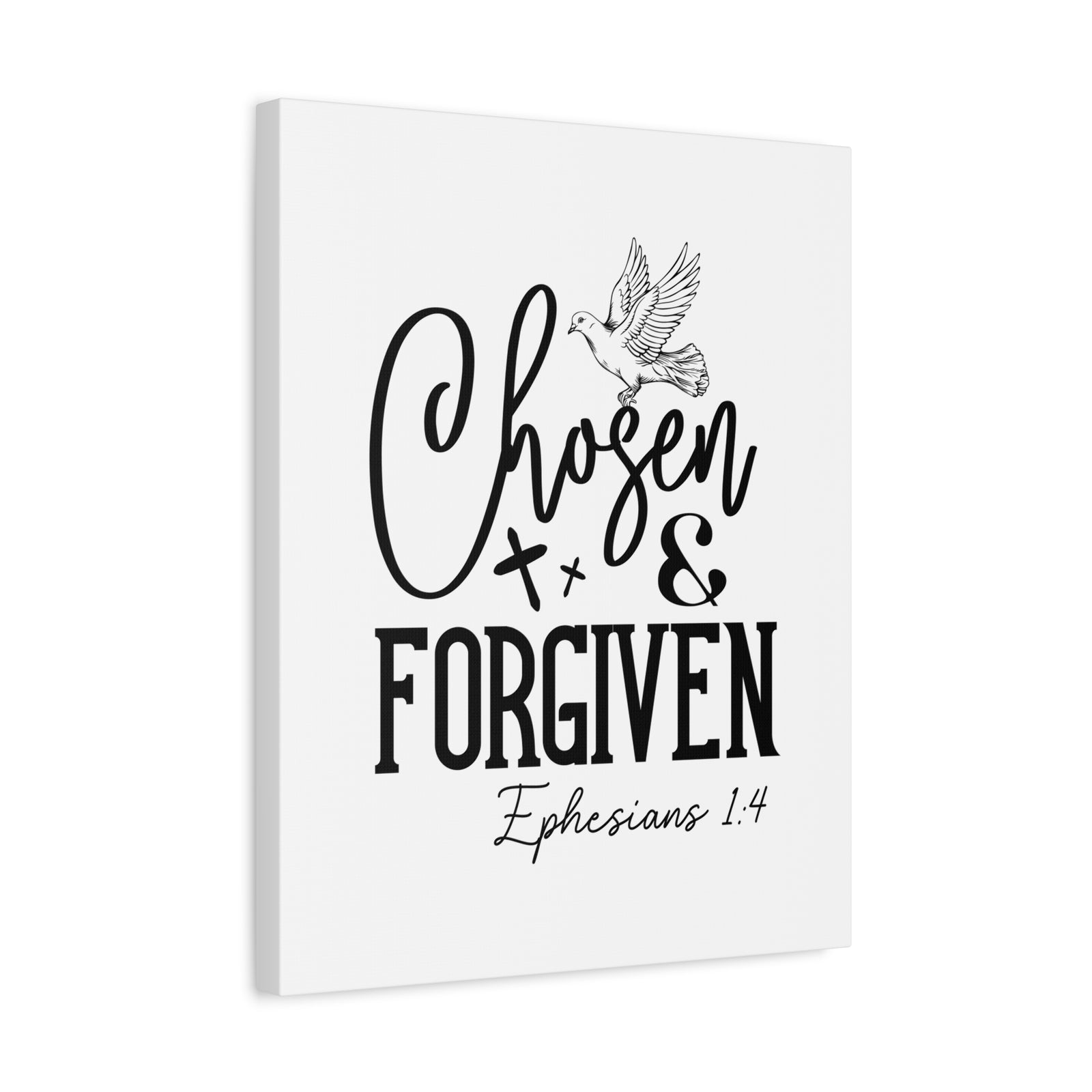Scripture Walls Ephesians 1:4 Chosen & Forgiven Bible Verse Canvas Christian Wall Art Ready to Hang Unframed-Express Your Love Gifts