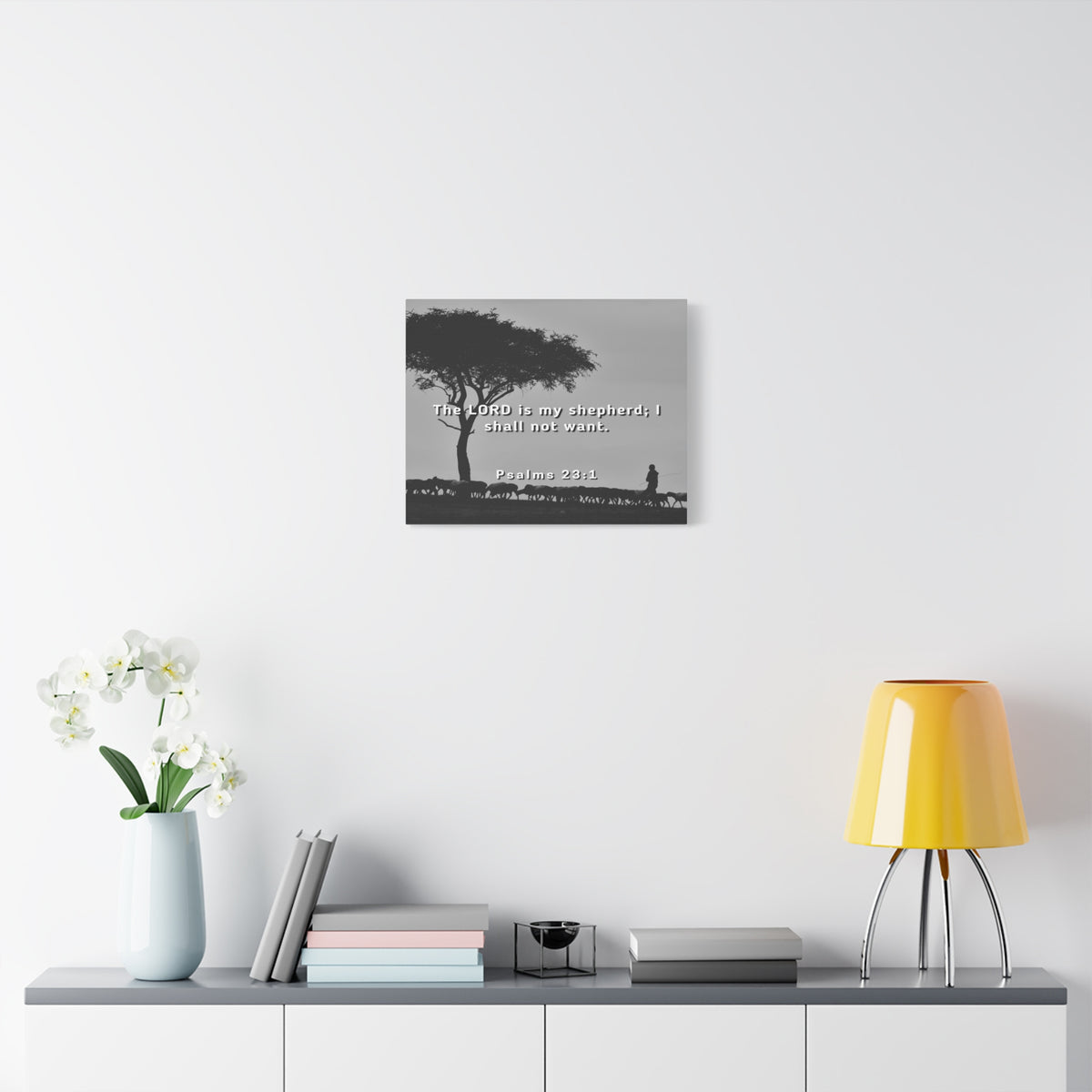 Scripture Canvas My Shepherd Psalms 23:1 Christian Wall Art Bible Verse Print Ready to Hang-Express Your Love Gifts