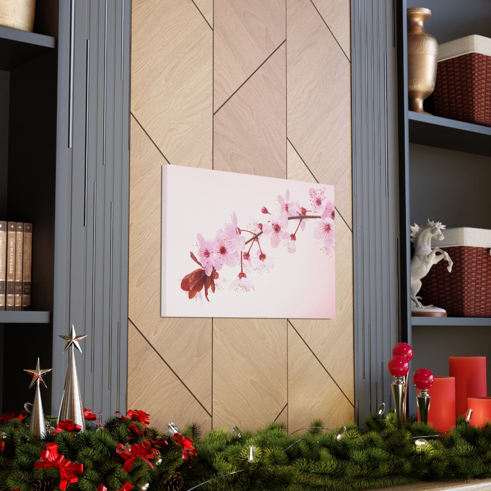 Single Cherry Blossom Forest Floral Nature Photography Canvas Wall Art for Home Decor Ready-to-Hang-Express Your Love Gifts