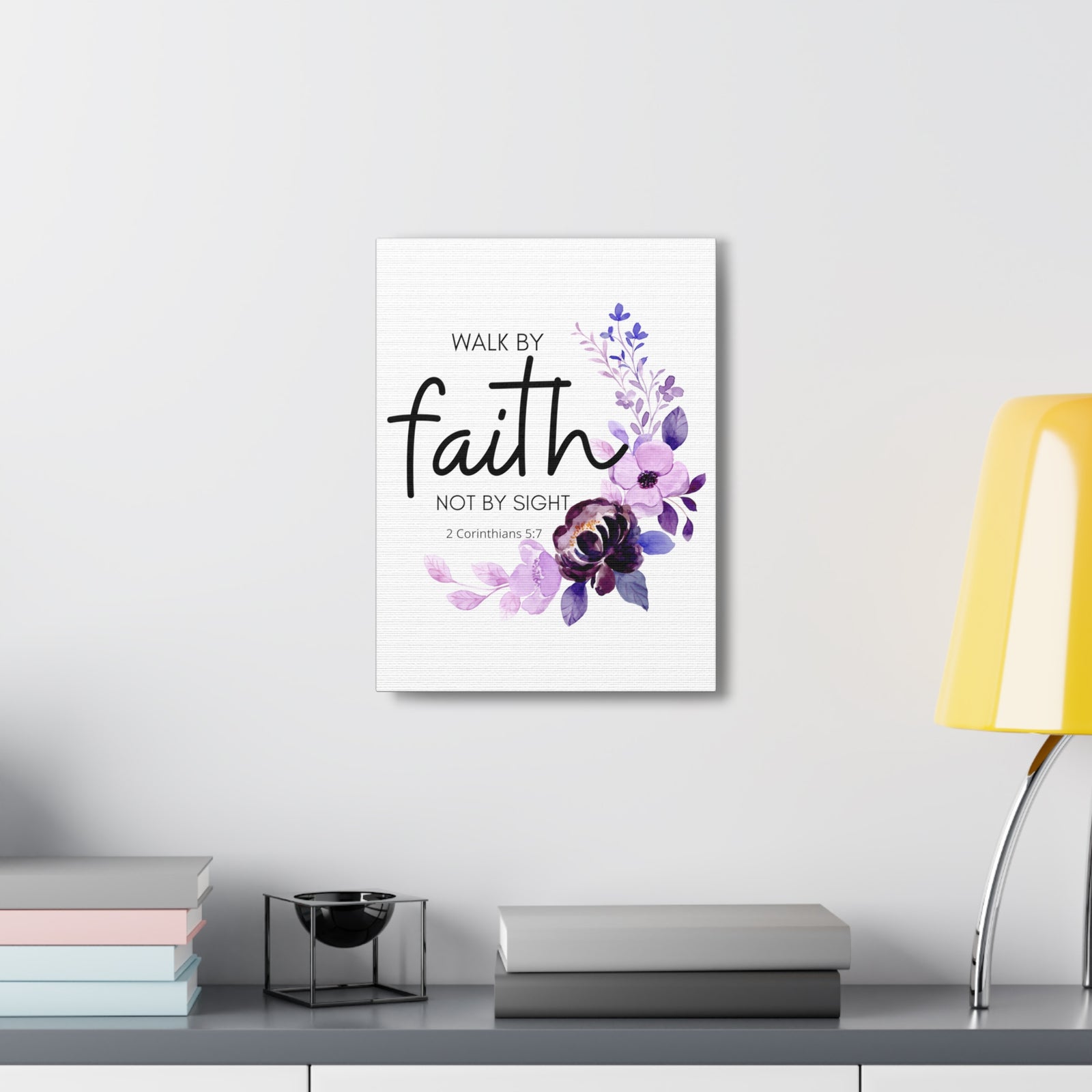 Scripture Walls 2 Corinthians 5:7 Walk by Faith Bible Verse Canvas Christian Wall Art Ready to Hang Unframed-Express Your Love Gifts