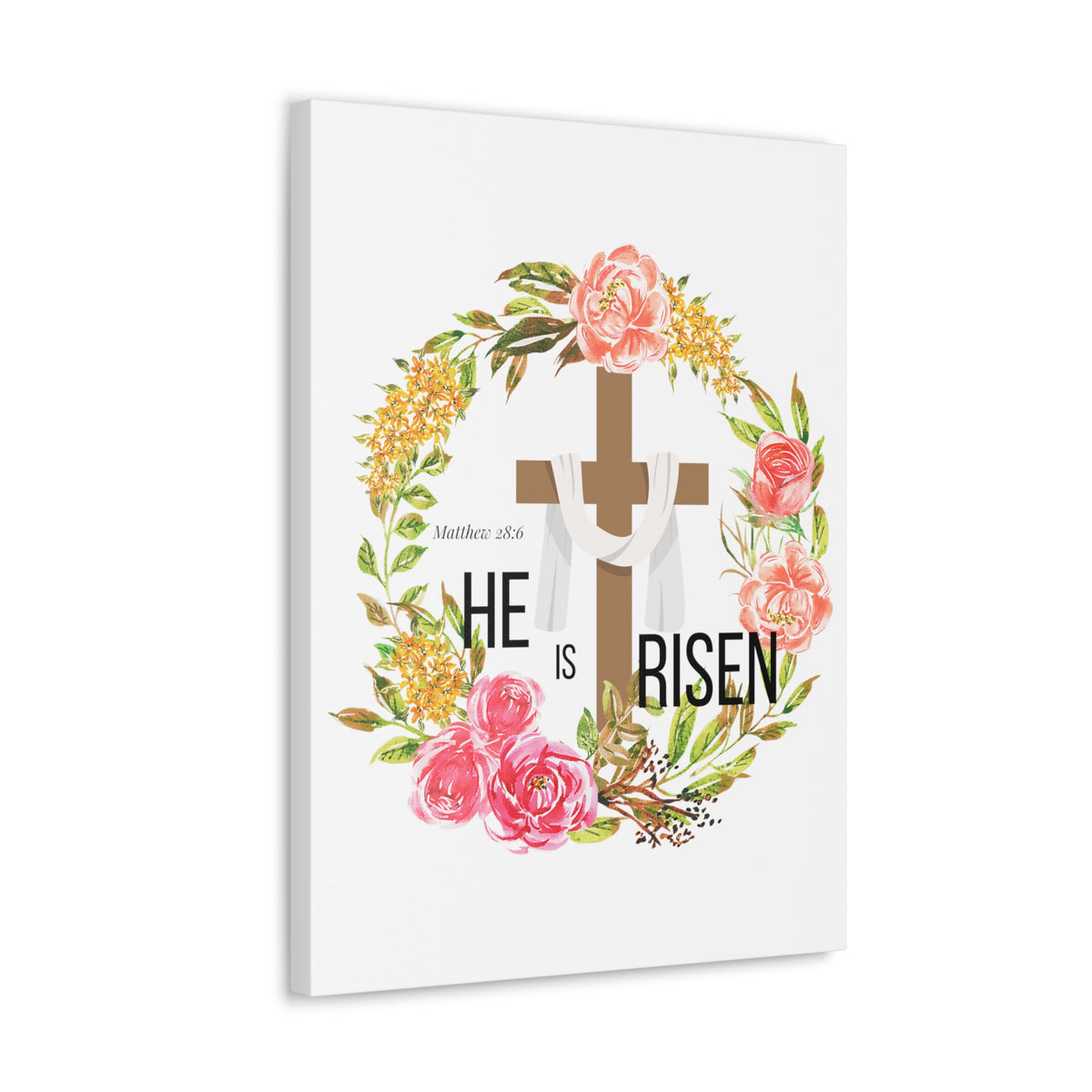 Scripture Walls Matthew 28:6 He Is Risen Bible Verse Canvas Christian Wall Art Ready to Hang Unframed-Express Your Love Gifts