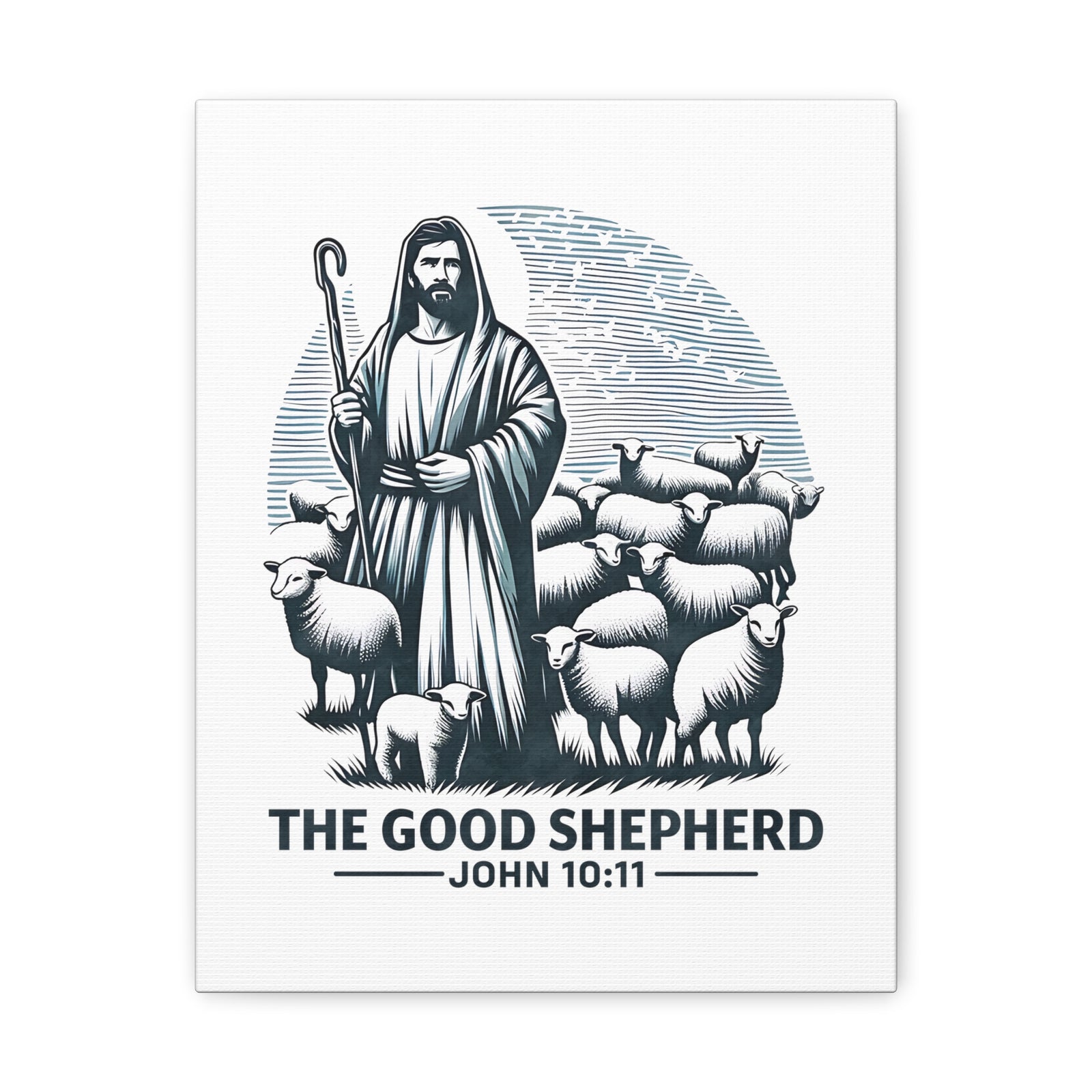Scripture Walls John 10:11 The Good Shepherd Bible Verse Canvas Christian Wall Art Ready to Hang Unframed-Express Your Love Gifts