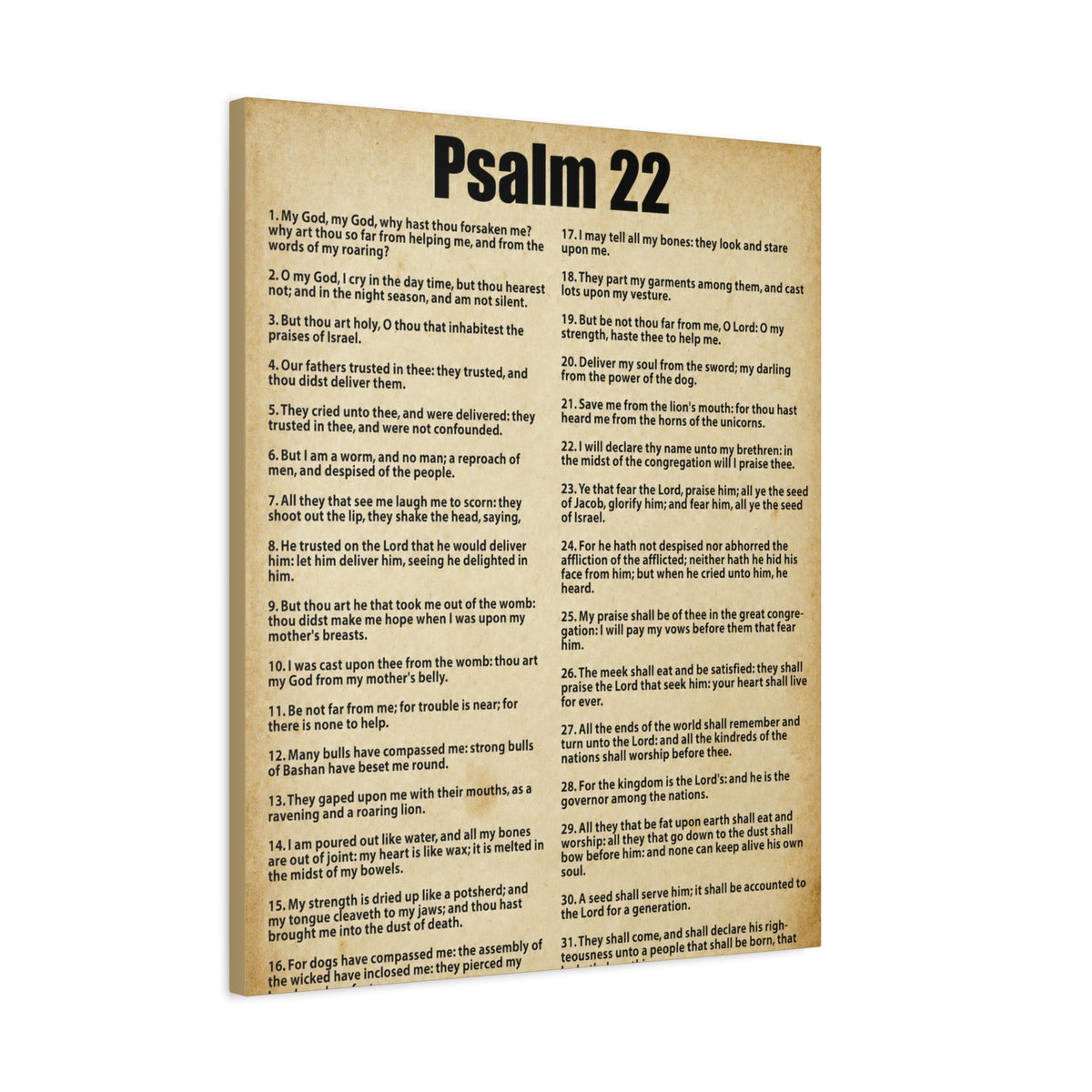 Scripture Canvas Desperate For God's Help Psalm 22 Christian Wall Art Bible Verse Print Ready to Hang-Express Your Love Gifts
