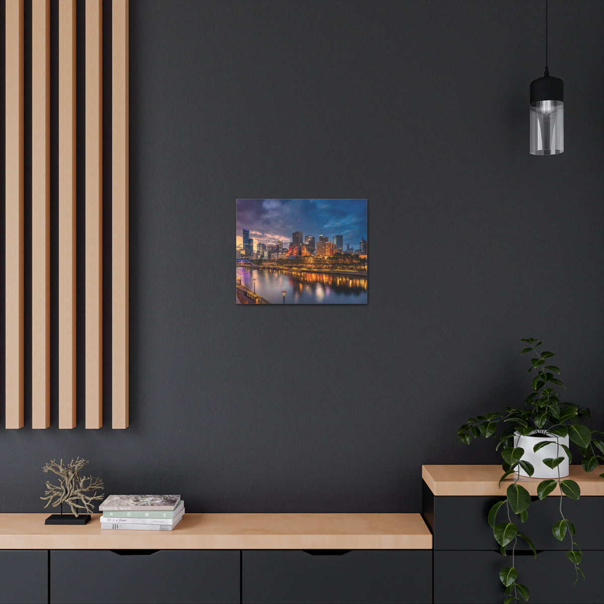 Melbourne Night Skyline Canvas Artwork High-Quality Breathtaking Stunning Cityscape for Home Decor Ready to Hang-Express Your Love Gifts