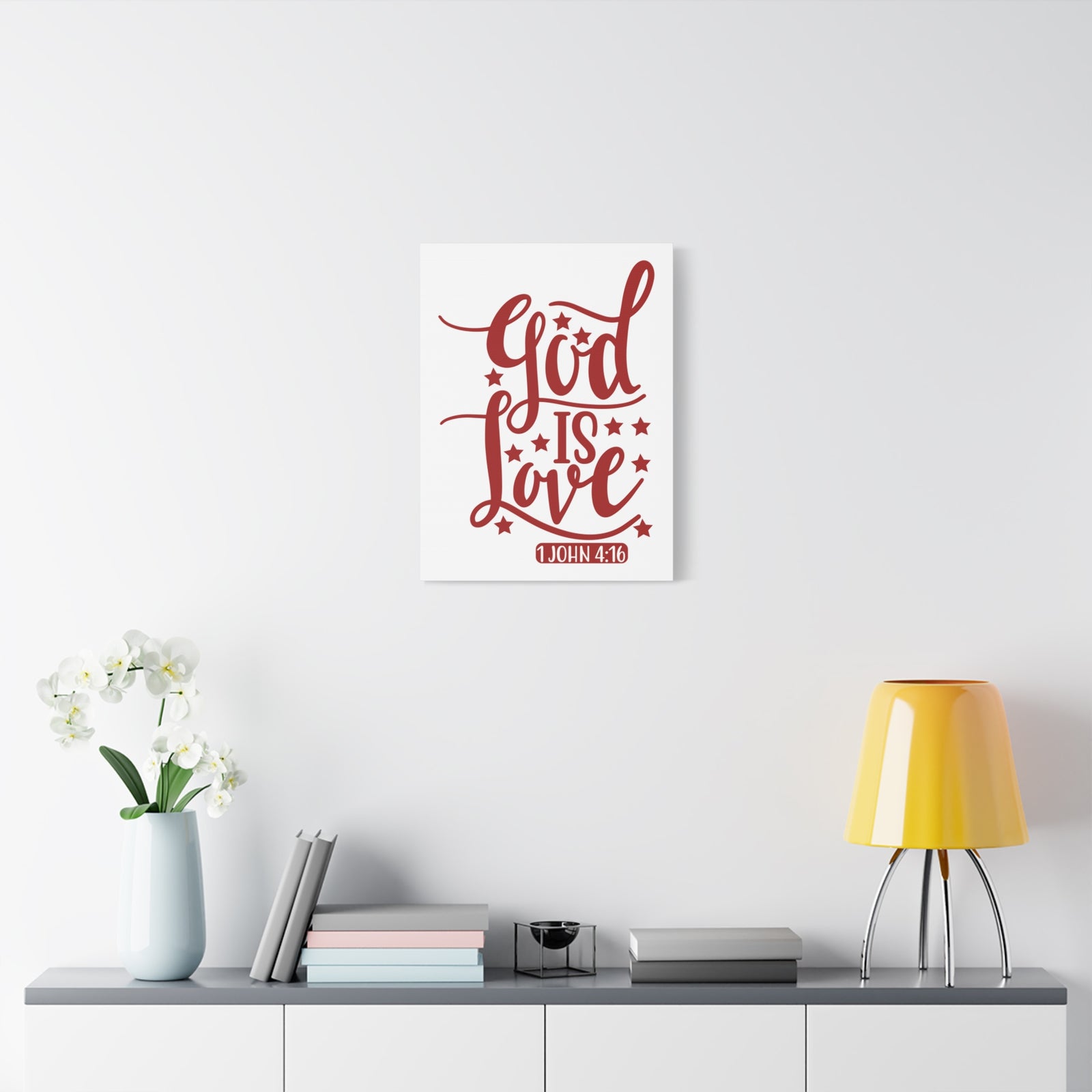 Scripture Canvas 1 John 4:16 God Is Love Christian Wall Art Bible Verse Print Ready to Hang-Express Your Love Gifts