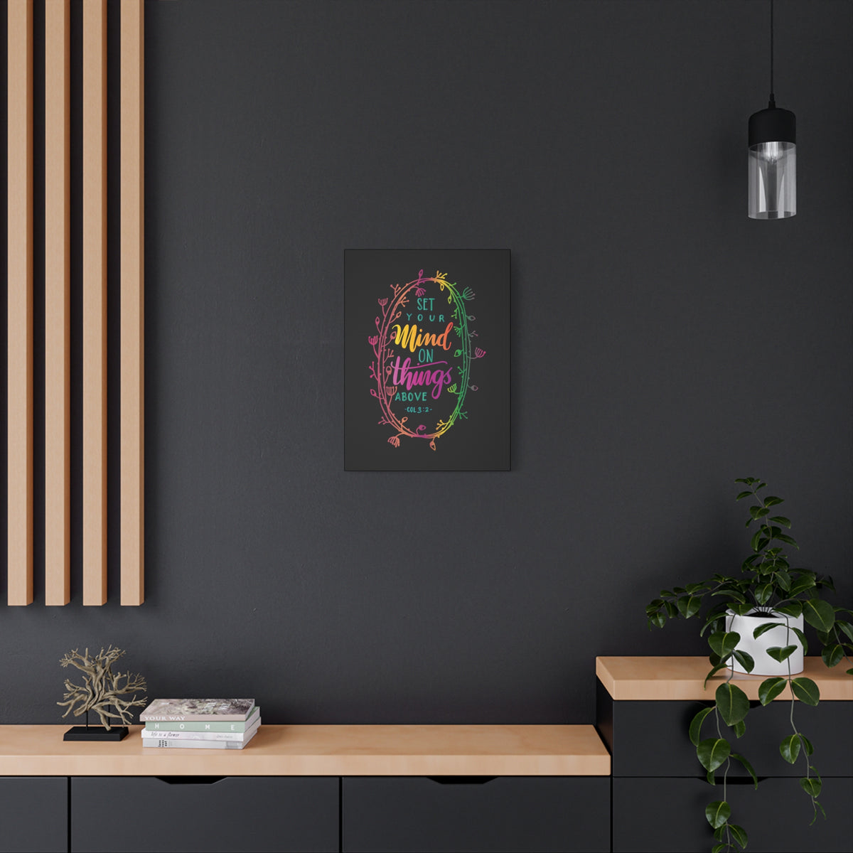 Scripture Canvas Things Above Col 3:2 Christian Wall Art Bible Verse Print Ready to Hang-Express Your Love Gifts