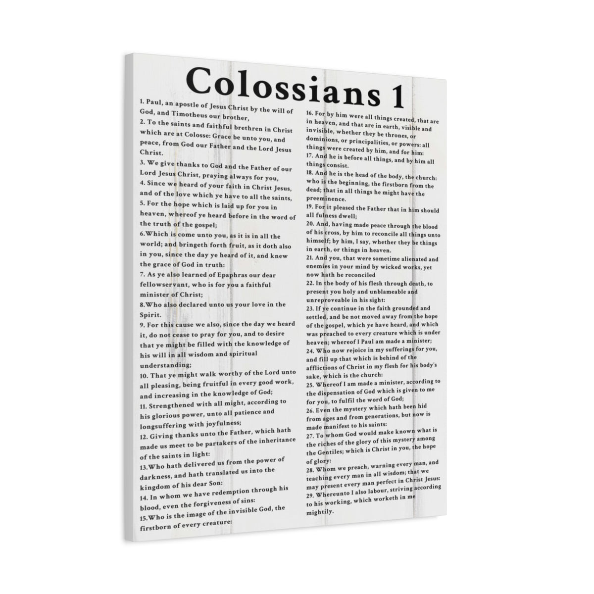 Scripture Walls Colossians 1 White Bible Verse Canvas Christian Wall Art Ready to Hang Unframed-Express Your Love Gifts