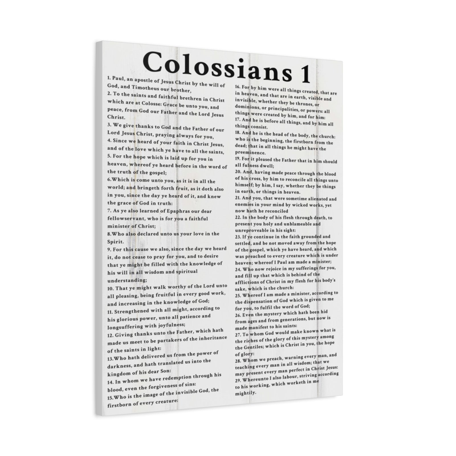 Scripture Walls Colossians 1 White Bible Verse Canvas Christian Wall Art Ready to Hang Unframed-Express Your Love Gifts