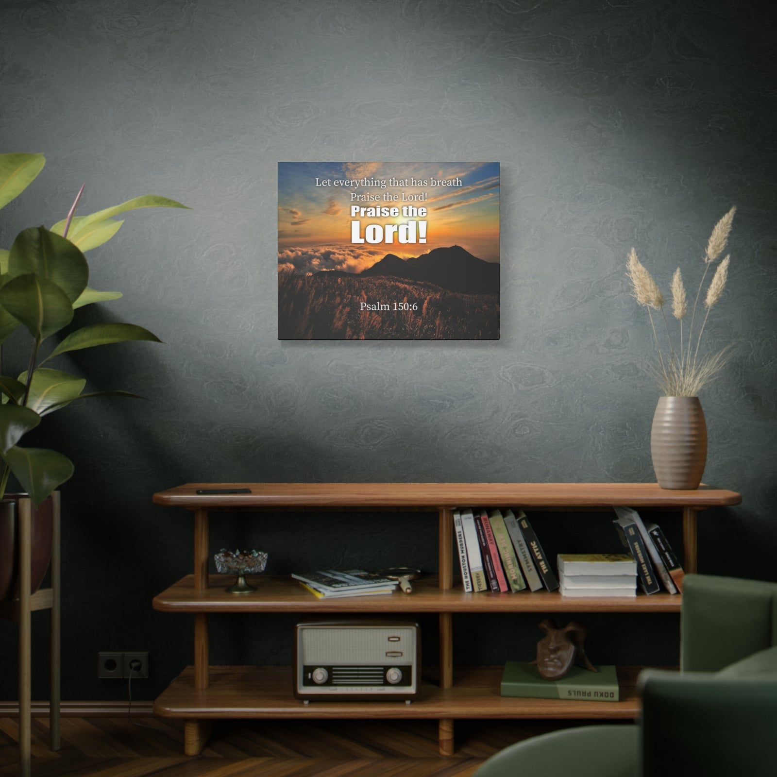 Scripture Canvas Praise The Lord Psalm 150:6 Christian Wall Art Bible Verse Print Ready to Hang-Express Your Love Gifts