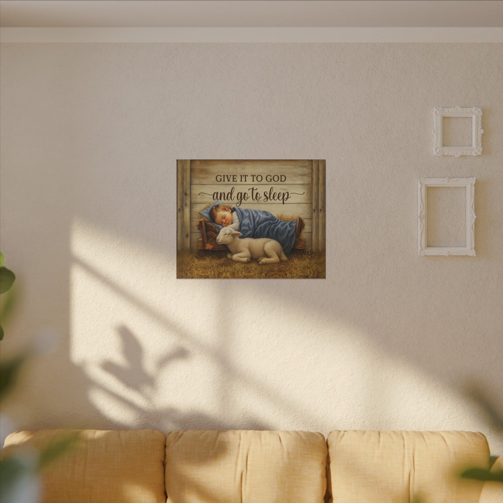 Scripture Walls Give it to God and go to Sleep Motivation Wall Decor for Home Office Gym Inspiring Success Quote Print Ready to Hang-Express Your Love Gifts