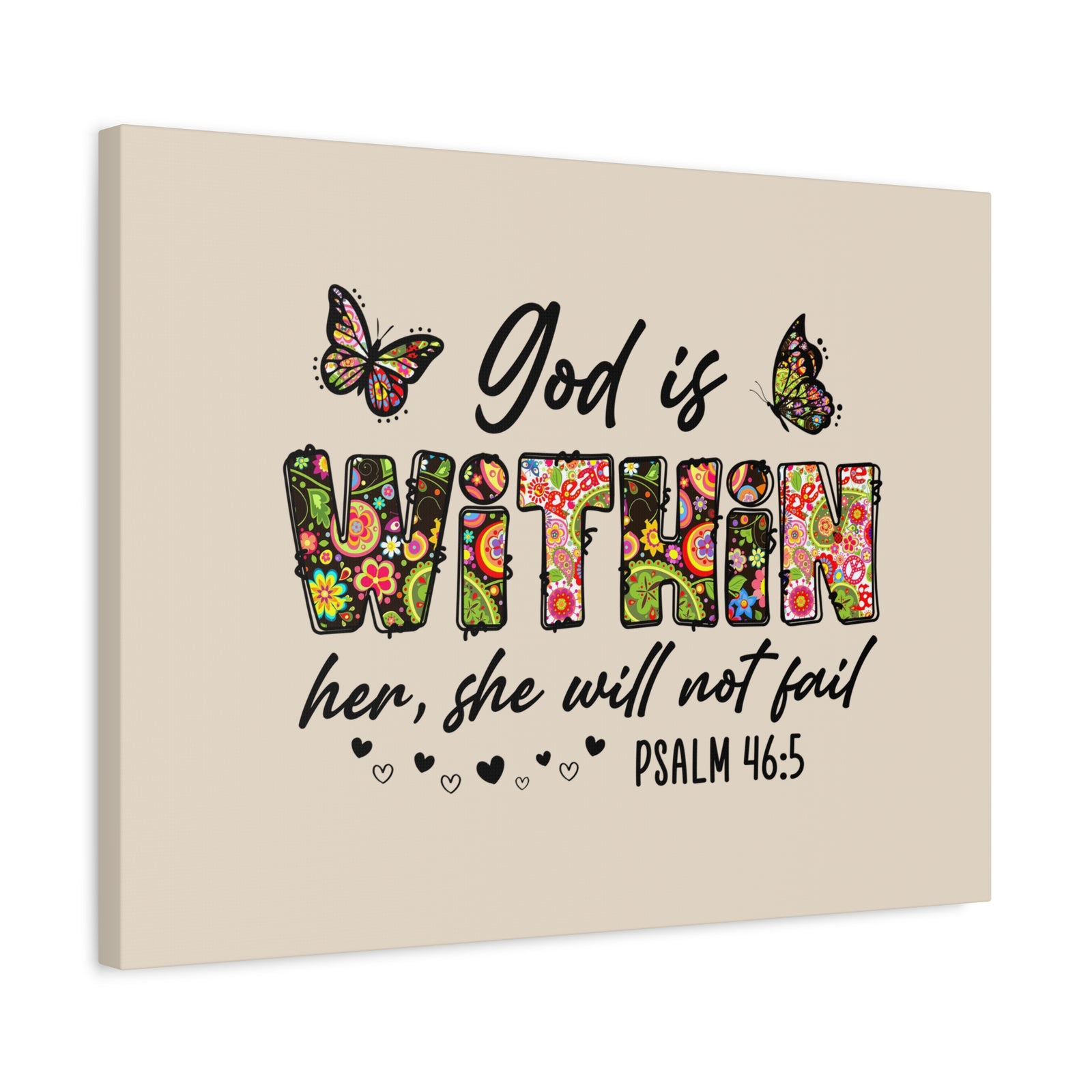 Scripture Walls She Will Not Fail Psalm 46:5 Bible Verse Canvas Christian Wall Art Ready to Hang-Express Your Love Gifts