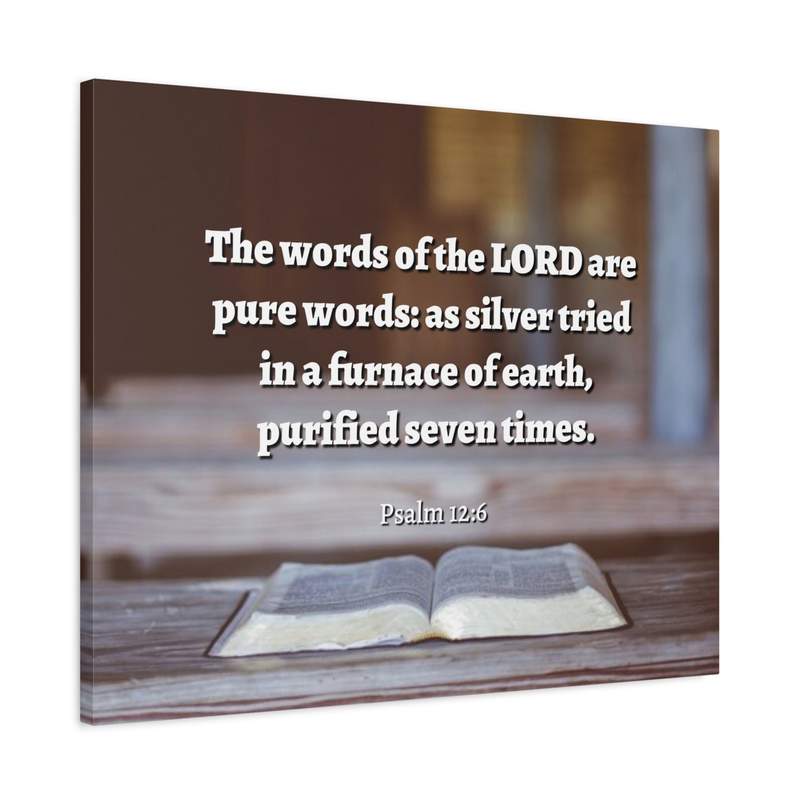 Scripture Canvas Pure Words Psalm 12:6 Christian Wall Art Bible Verse Print Ready to Hang-Express Your Love Gifts