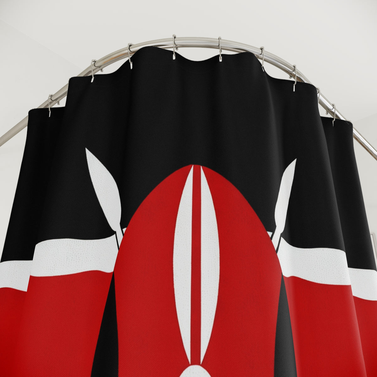 Kenya Flag Shower Curtain 71" x 74"-Express Your Love Gifts
