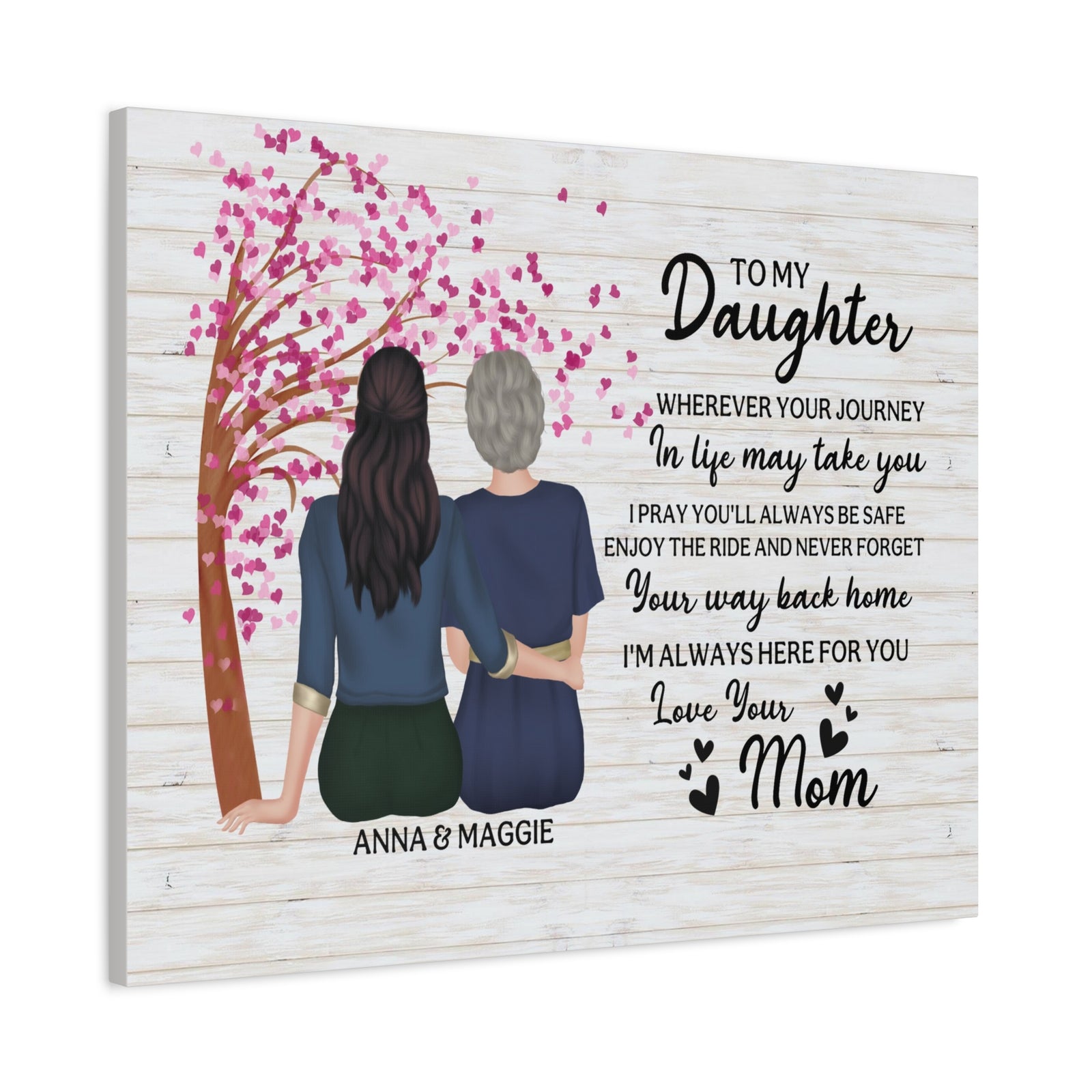Personalized To My Daughter Canvas Wall Art – Mother & Daughter Quote-Express Your Love Gifts