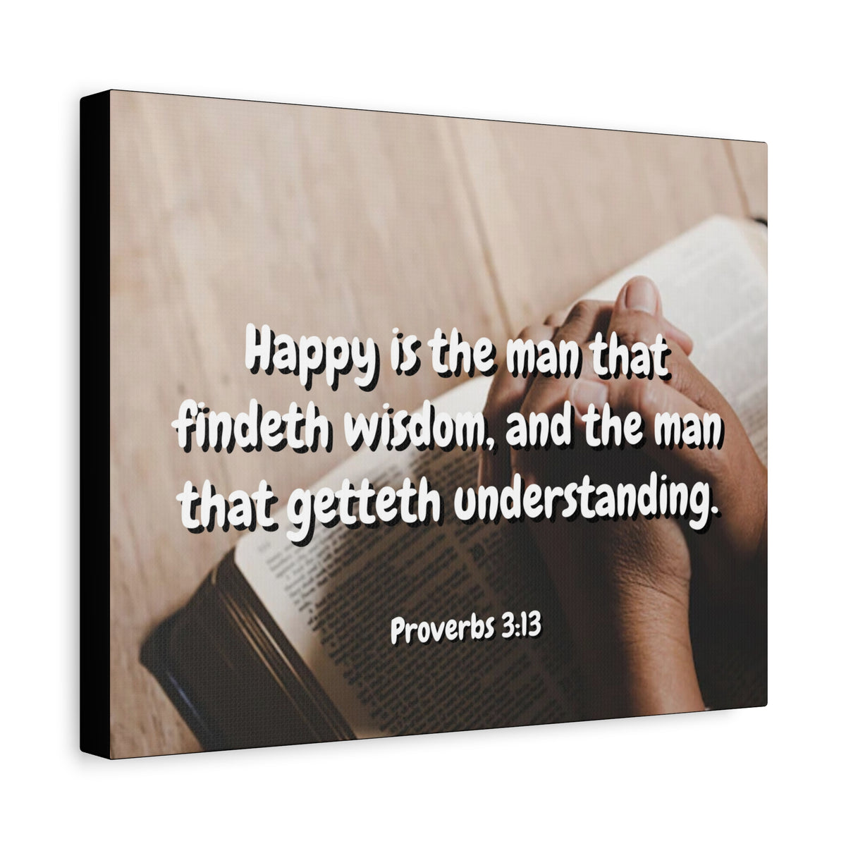 Scripture Walls Findeth Wisdom Proverbs 3:13 Bible Verse Canvas Christian Wall Art Ready to Hang-Express Your Love Gifts
