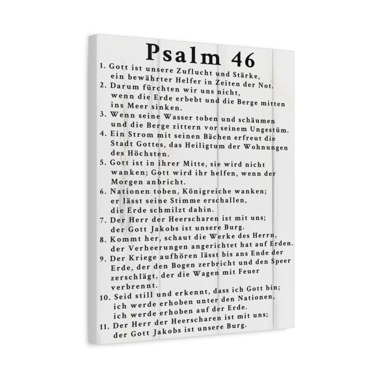 Scripture Walls Psalm 46 German White Bible Verse Canvas Christian Wall Art Ready to Hang Unframed-Express Your Love Gifts