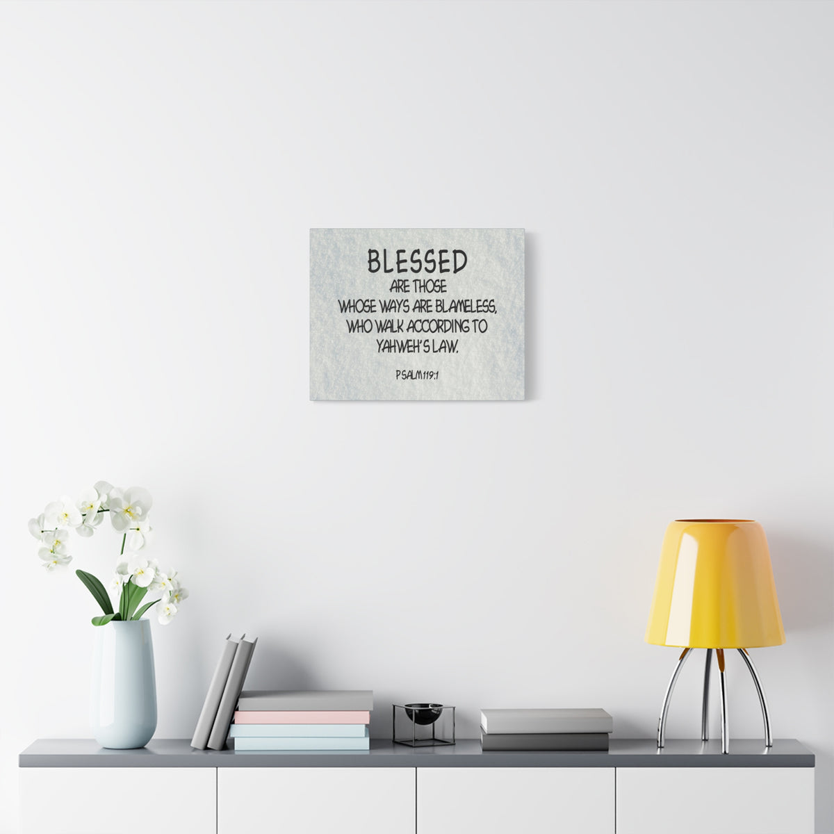 Bible Verse Canvas Yahweh's Law Psalm 119:1 Scripture Wall Art Christian Home Decor-Express Your Love Gifts