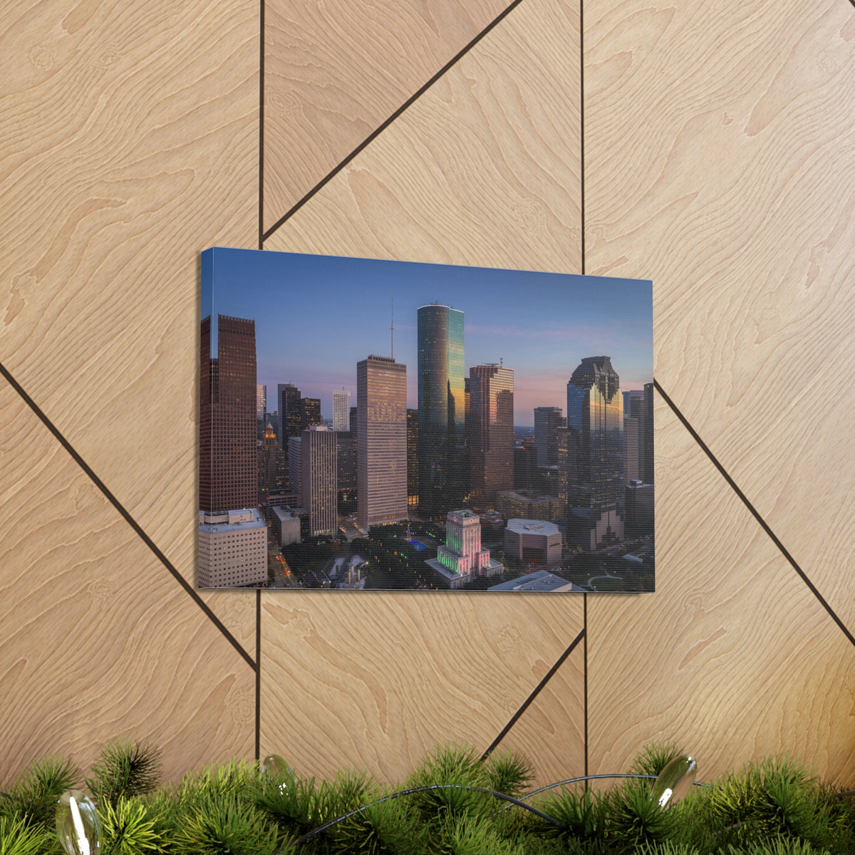 Houston Night Skyline Canvas Artwork High-Quality Breathtaking Stunning Cityscape for Home Decor Ready to Hang-Express Your Love Gifts