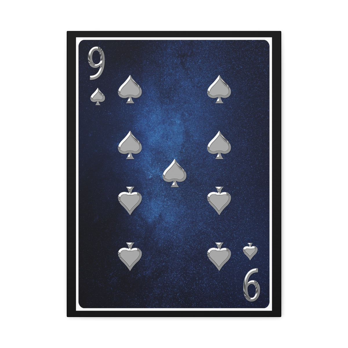 Nine Of Spades Space Background Playing Card Canvas Wall Art for Home Decor Ready-to-Hang-Express Your Love Gifts