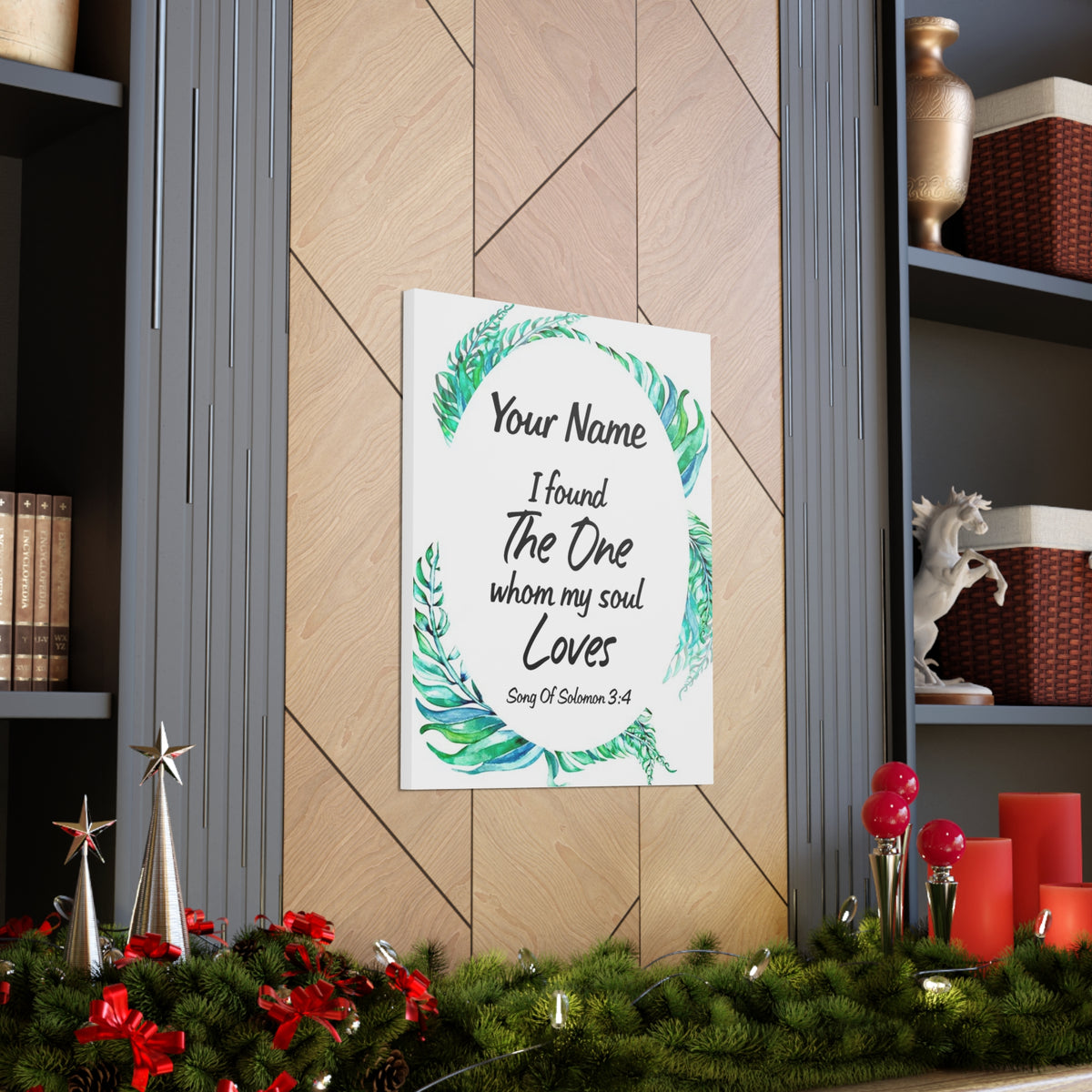 Personalized Soulmate Song Of Solomon 3:4 Bible Chapter Canvas Christian Wall Art Ready to Hang-Express Your Love Gifts