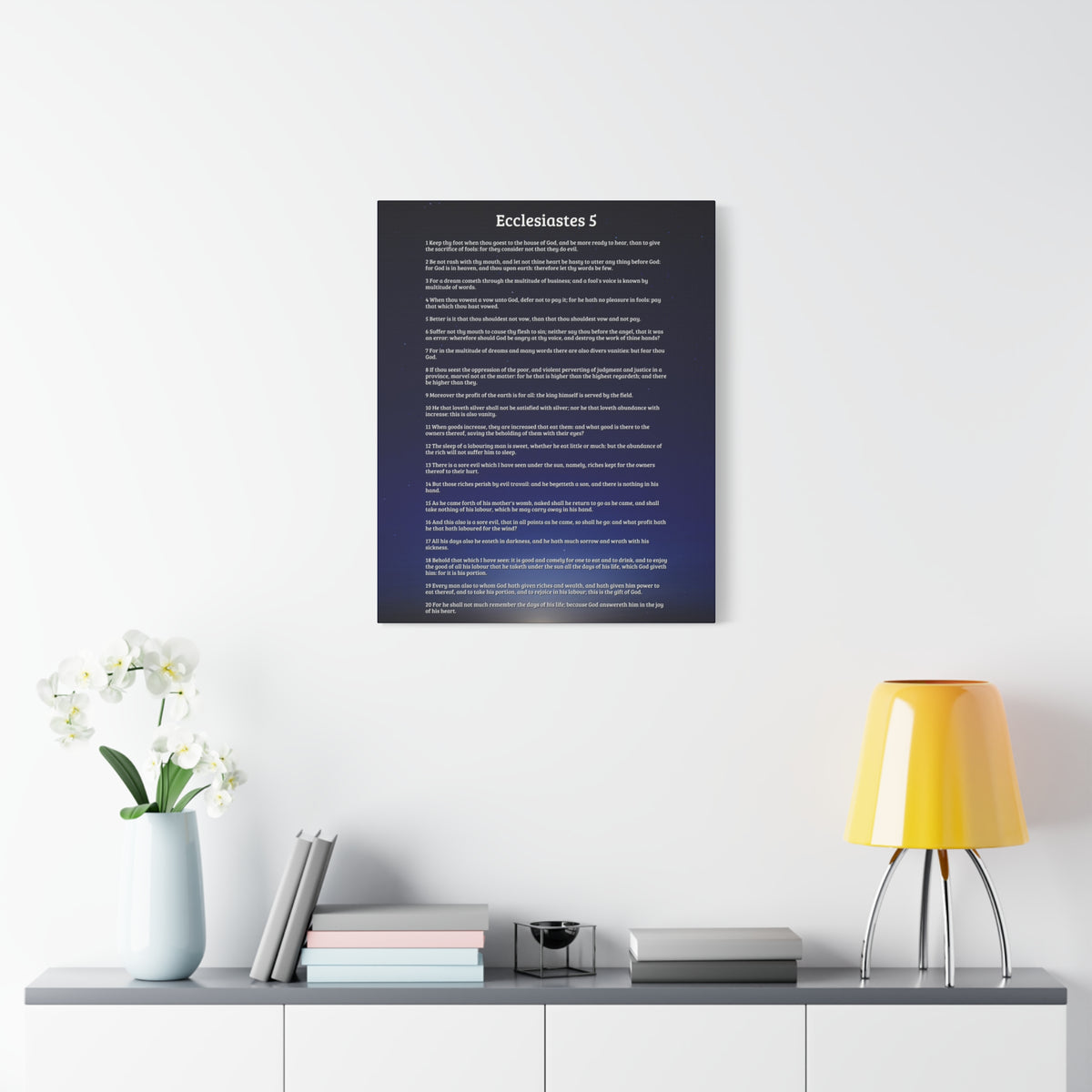 Scripture Walls God Gives Contentment Ecclesiastes 5 Bible Verse Canvas Christian Wall Art Ready to Hang-Express Your Love Gifts