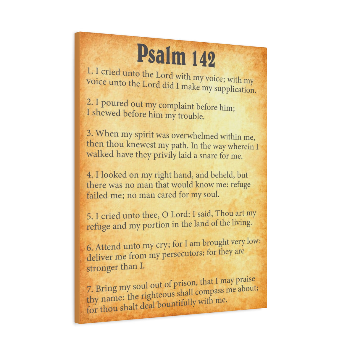Copy of Scripture Walls Psalm 142 Gold Bible Verse Canvas Christian Wall Art Ready to Hang-Express Your Love Gifts