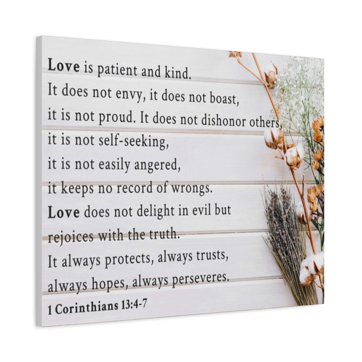 Scripture Walls Love is 1 Corinthians 13:4-7 Bible Verse Canvas Christian Wall Art Ready to Hang Unframed-Express Your Love Gifts