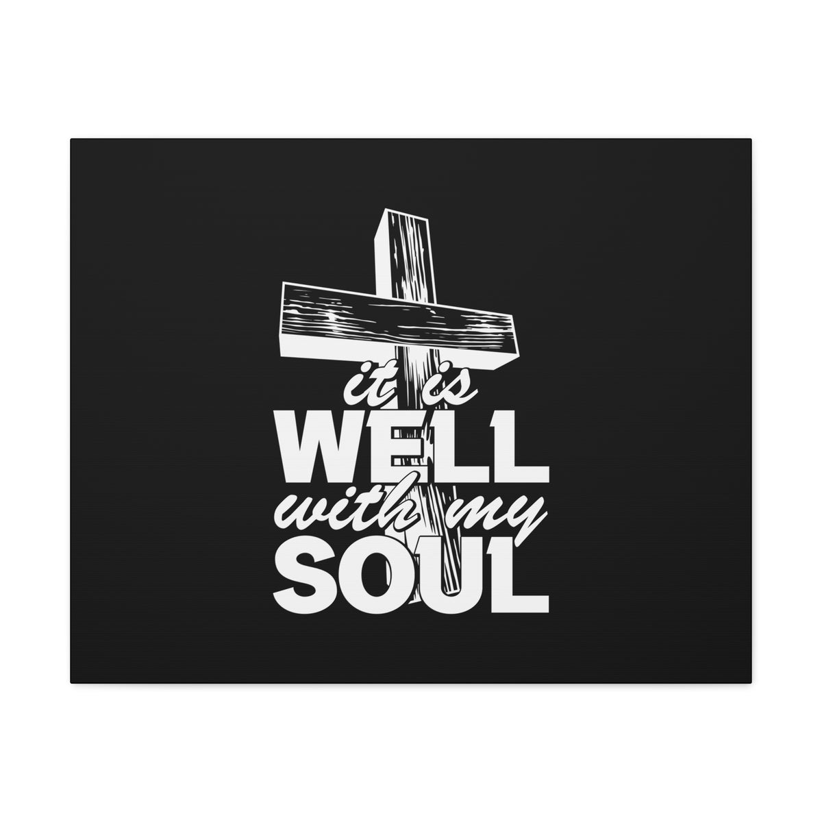 Scripture Canvas Well With My Soul Psalm 42:7 Cross Christian Wall Art Bible Verse Print Ready to Hang-Express Your Love Gifts