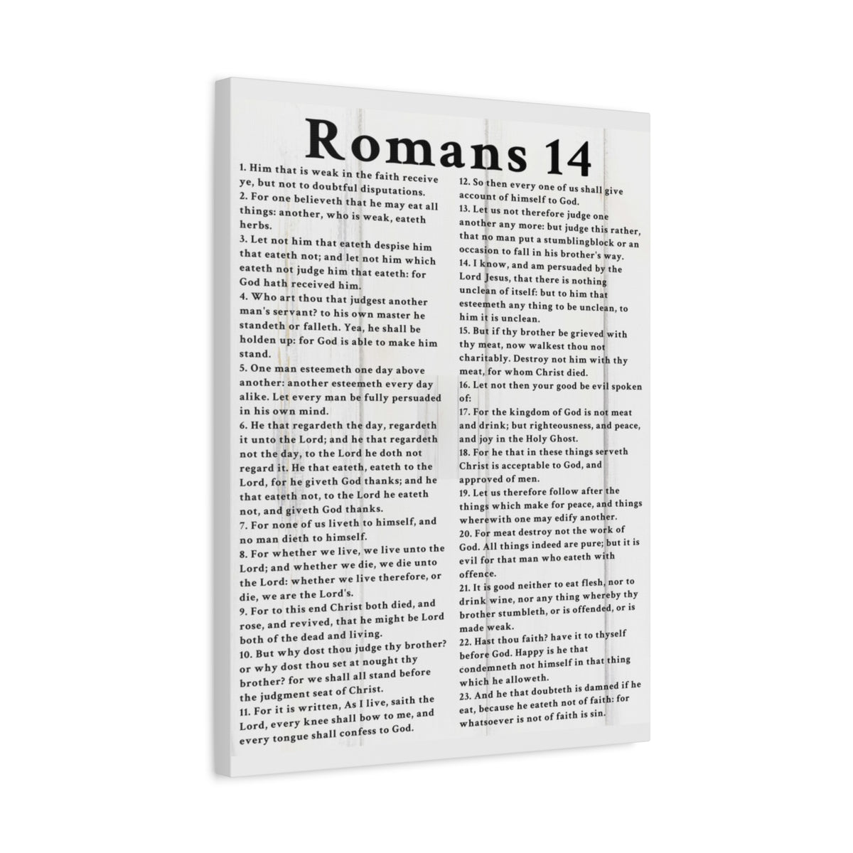 Scripture Walls Romans 14 White Bible Verse Canvas Christian Wall Art Ready to Hang Unframed-Express Your Love Gifts
