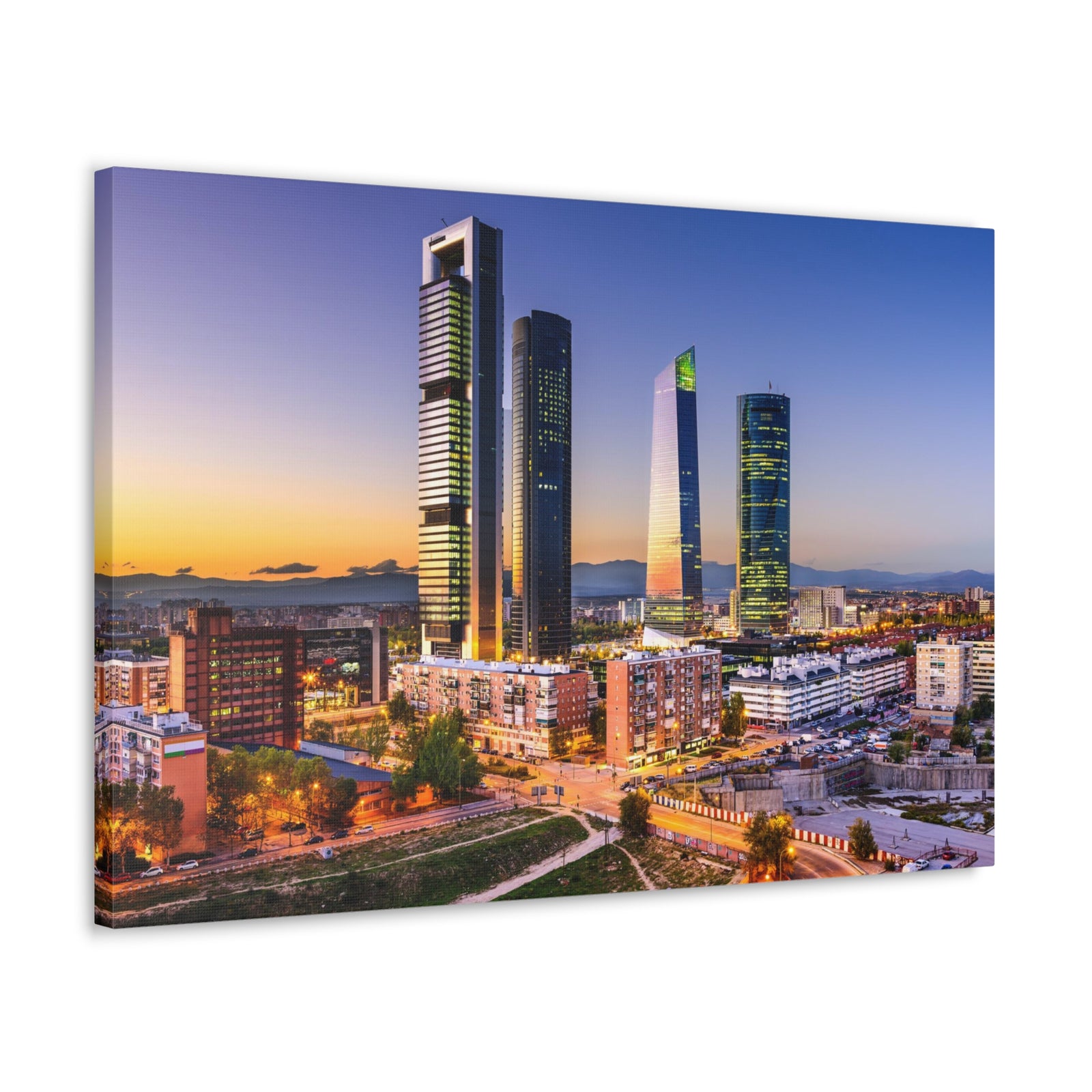 Madrid Night Skyline Canvas Artwork High-Quality Breathtaking Stunning Cityscape for Home Decor Ready to Hang-Express Your Love Gifts