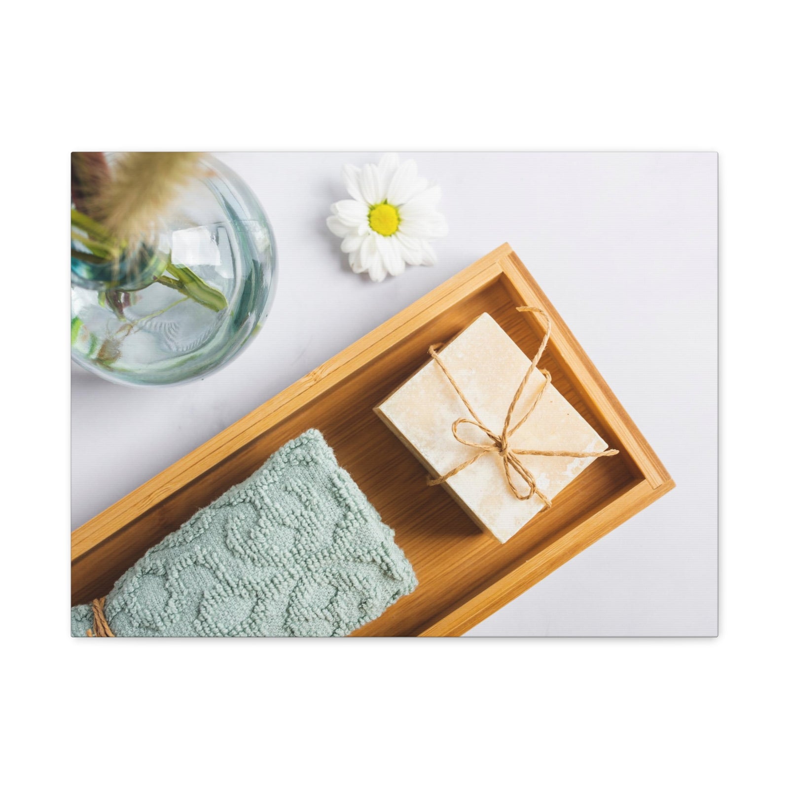 Top View Bath Forest Floral Nature Photography Canvas Wall Art for Home Decor Ready-to-Hang-Express Your Love Gifts