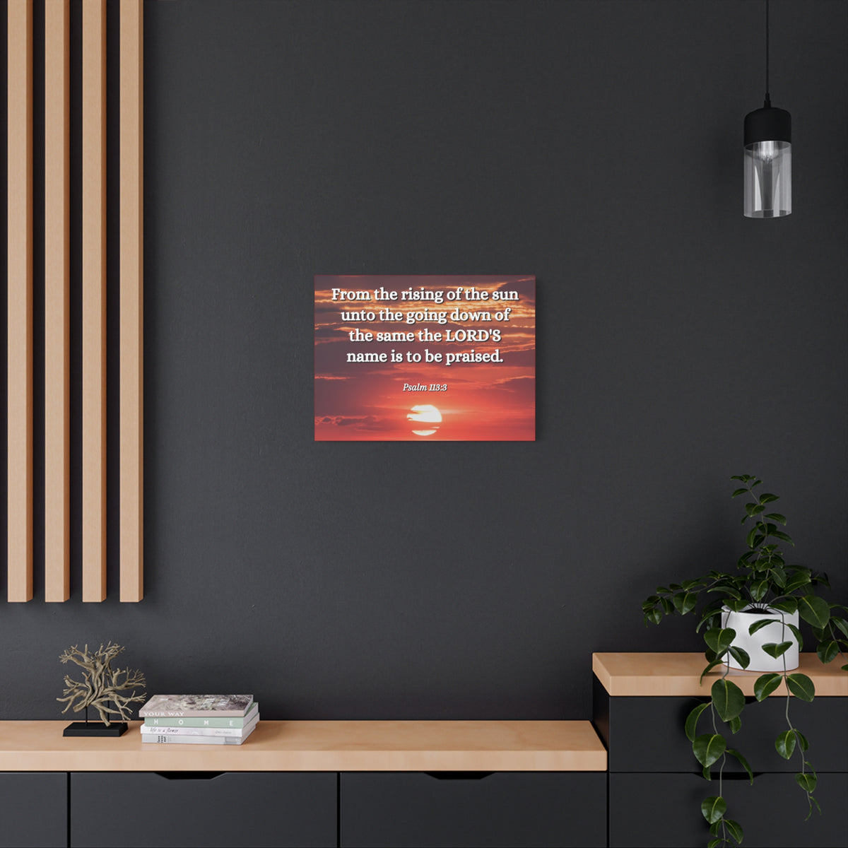 Scripture Canvas The LORD's Name Psalms 113:3 Christian Wall Art Bible Verse Print Ready to Hang-Express Your Love Gifts