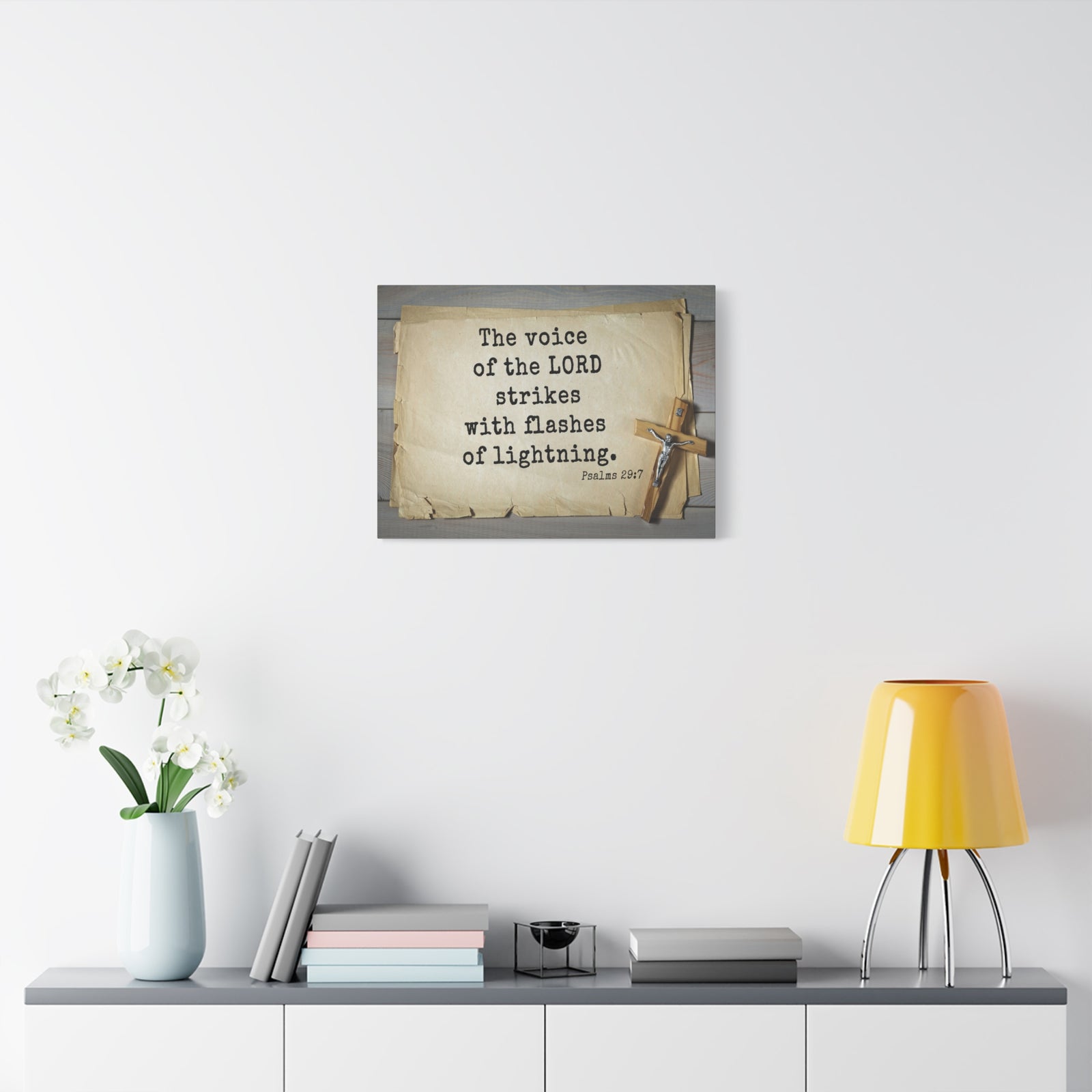 Scripture Walls Voice Of The Lord Psalms 29:7 Bible Verse Canvas Christian Wall Art Ready to Hang-Express Your Love Gifts