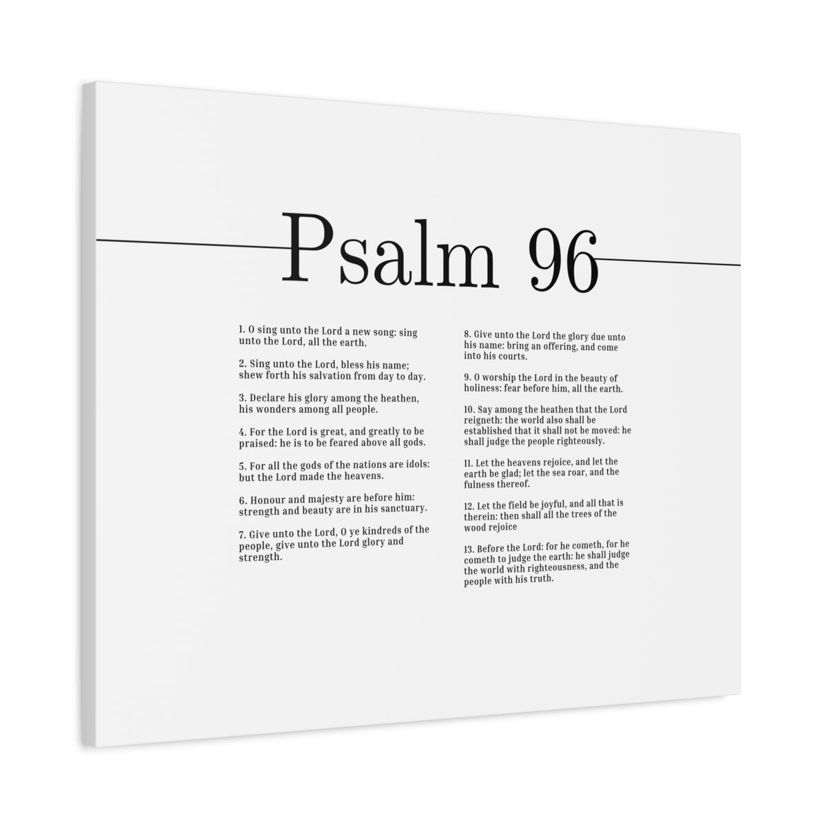 Scripture Canvas The Lord Made The Heavens Psalm 96 Christian Wall Art Bible Verse Print Ready to Hang-Express Your Love Gifts