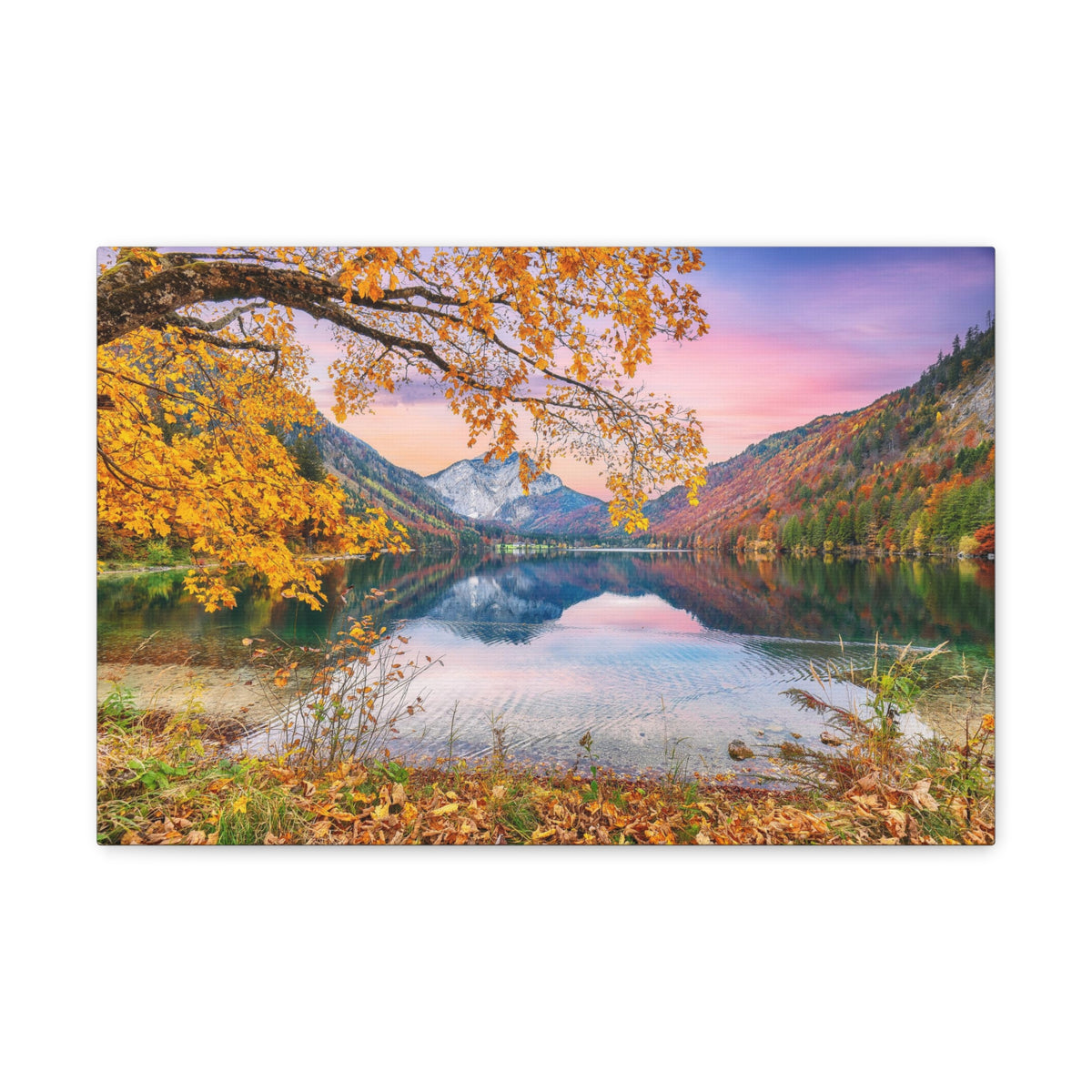 Stunning Autumn Scene Forest Floral Nature Photography Canvas Wall Art for Home Decor Ready-to-Hang-Express Your Love Gifts