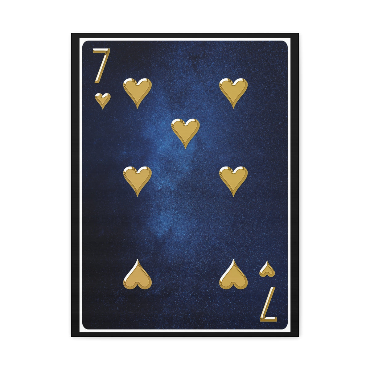 Seven Of Hearts Space Background Playing Card Canvas Wall Art for Home Decor Ready-to-Hang-Express Your Love Gifts