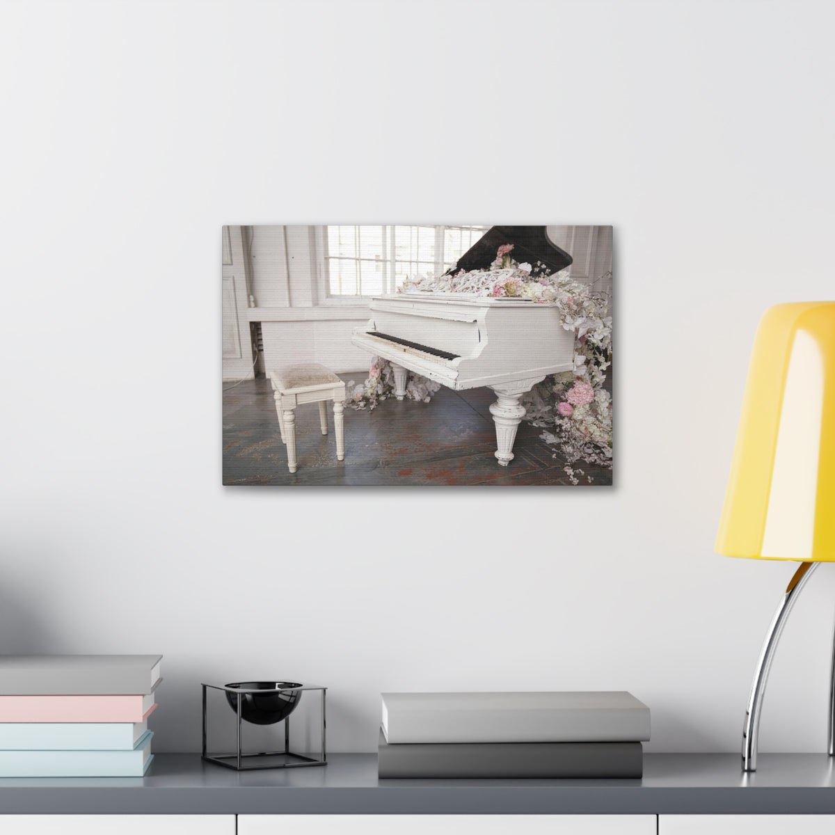 Piano with Flowers Music Lover's Delight Piano Keyboard Canvas Wall Art for Home Decor Ready-to-Hang-Express Your Love Gifts