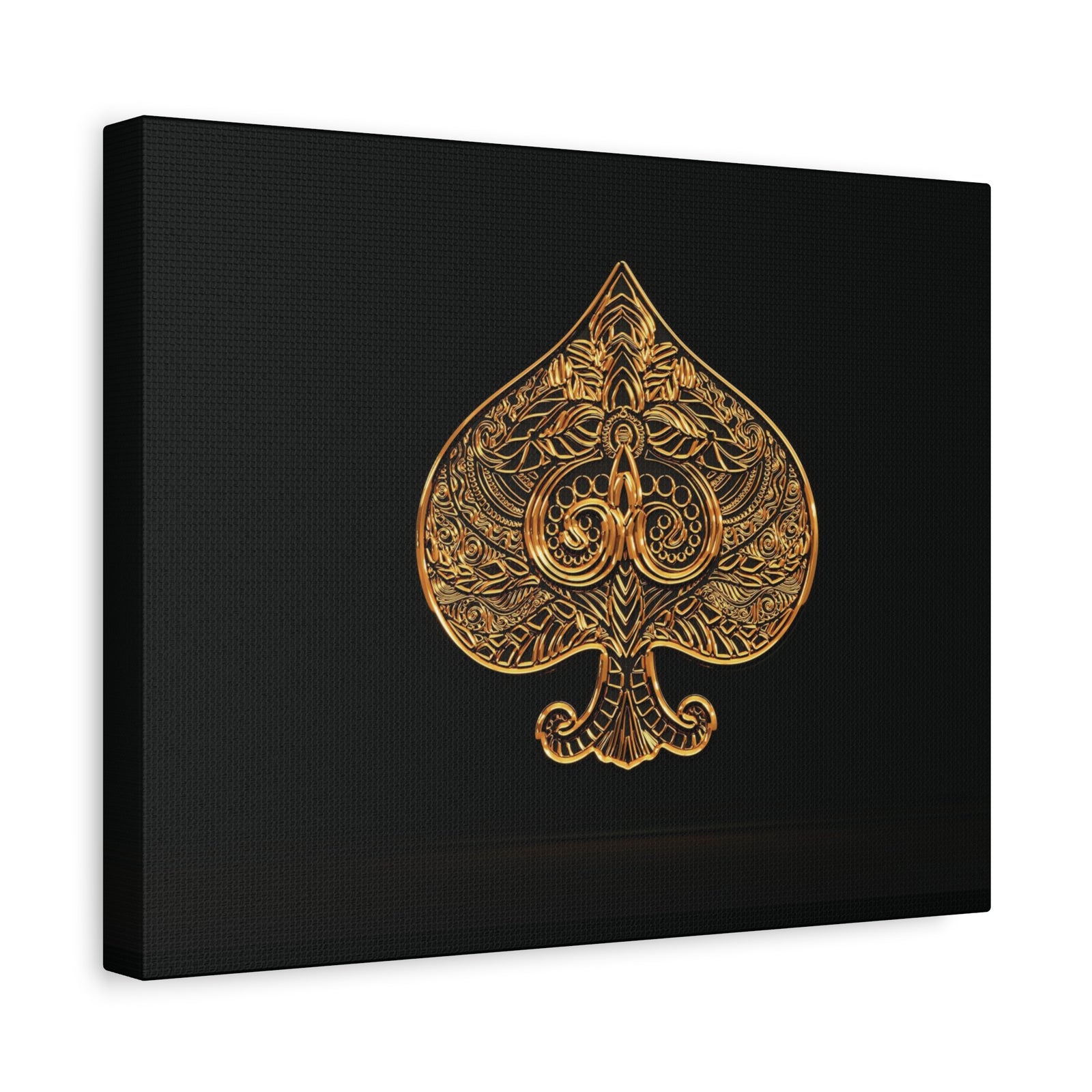 3D Gold Spades Playing Card Canvas Wall Art for Home Decor Ready-to-Hang-Express Your Love Gifts